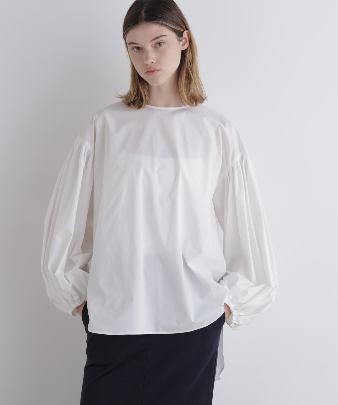 SOLOTEXギャザーブラウス