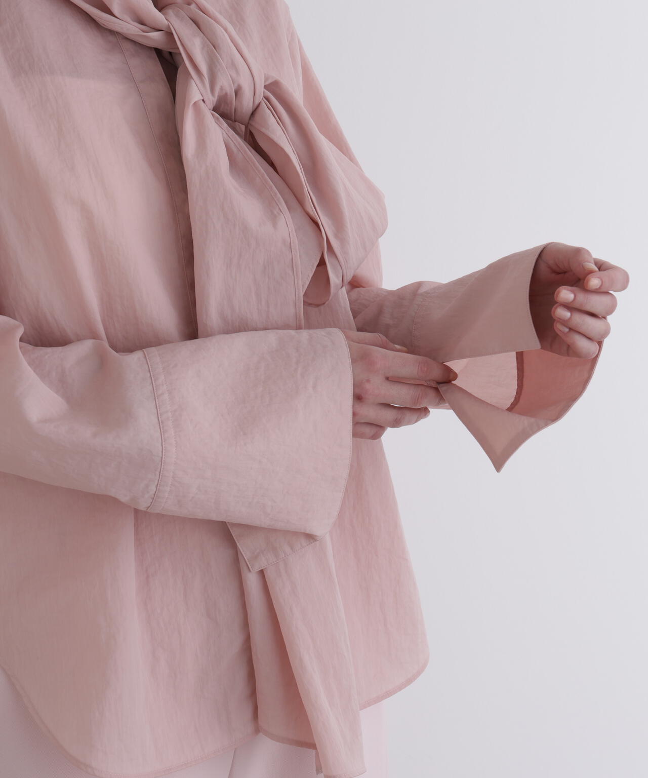 PINK HOUSE ピコフリル ピンタック ボウタイ シャツ ブラウス 日本製 PINK HOUSE ピコフリル ピンタック ボウタイ シャツ ブラウス 日本製