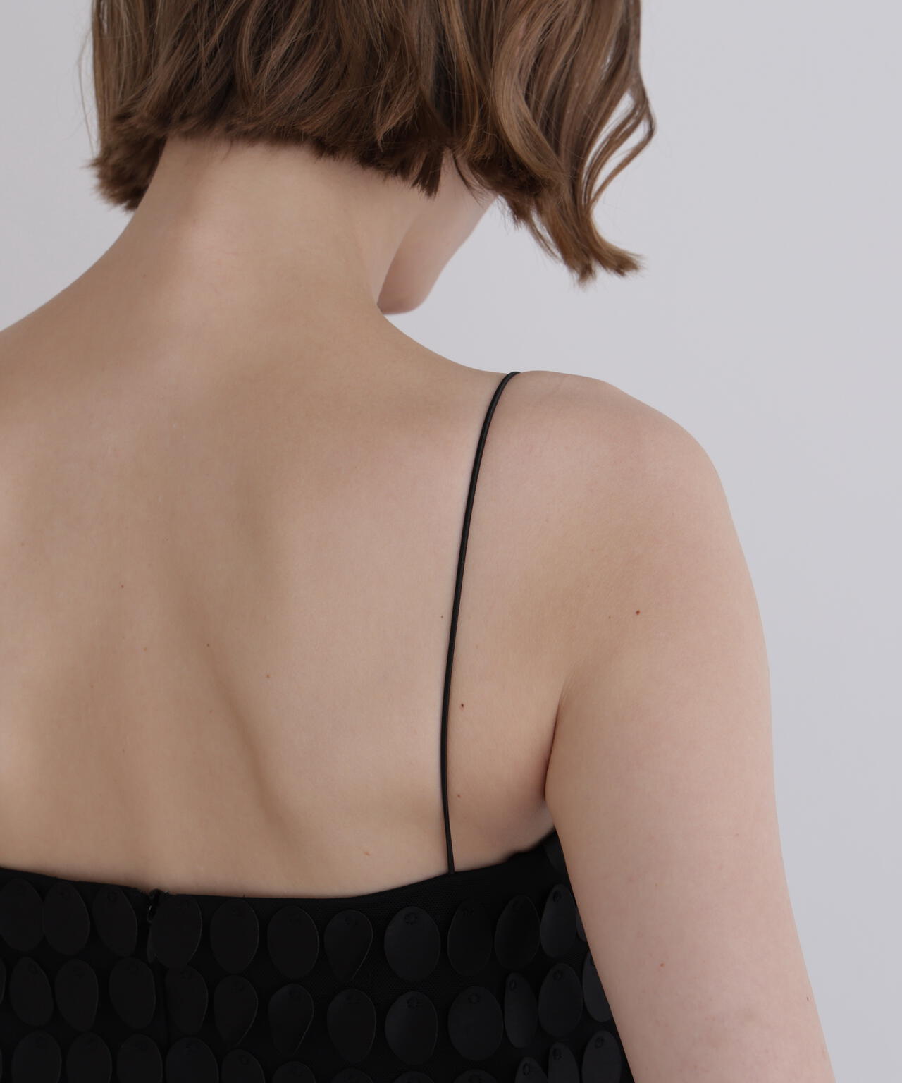 ドットエンブロイダリーレースカップインブラウス