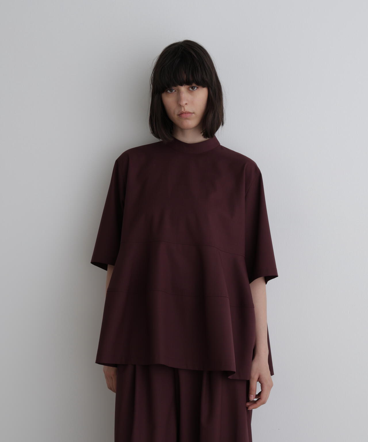 ドライウールハーフスリーブブラウス