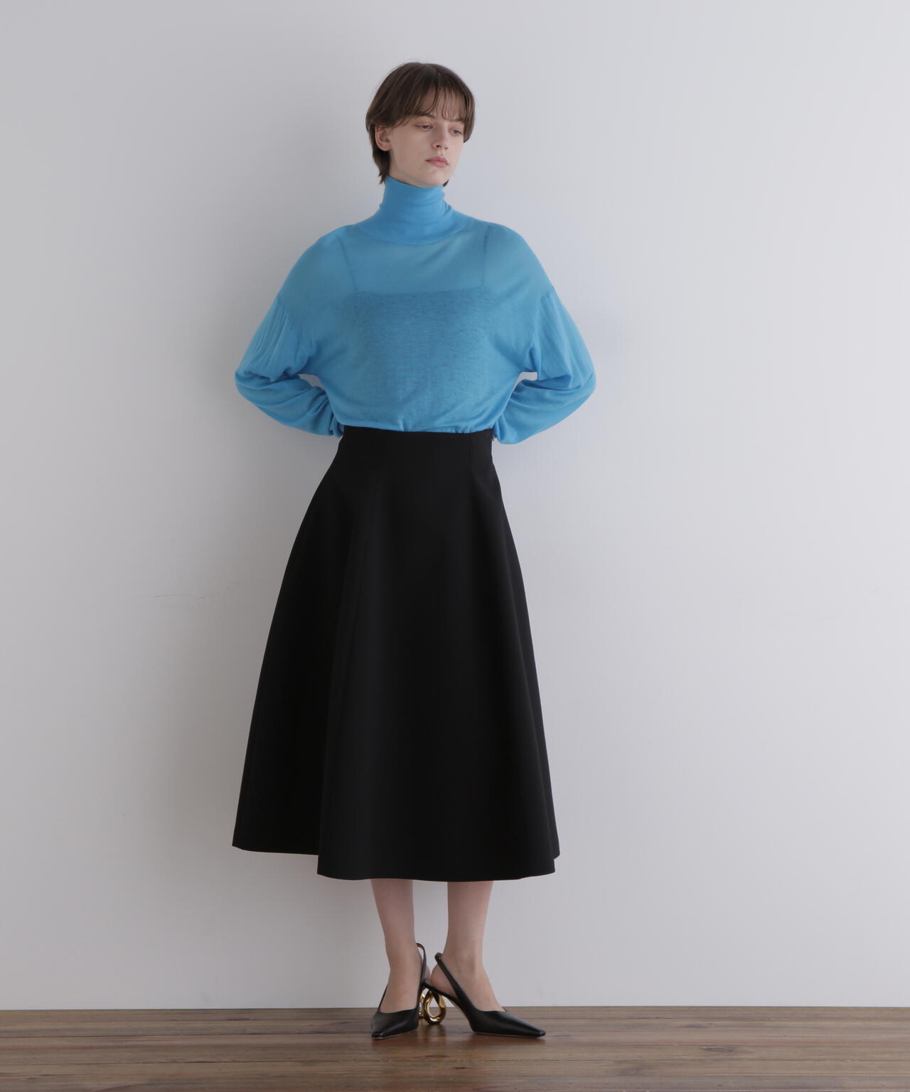 ライトボンディングハイウエストフレアスカート