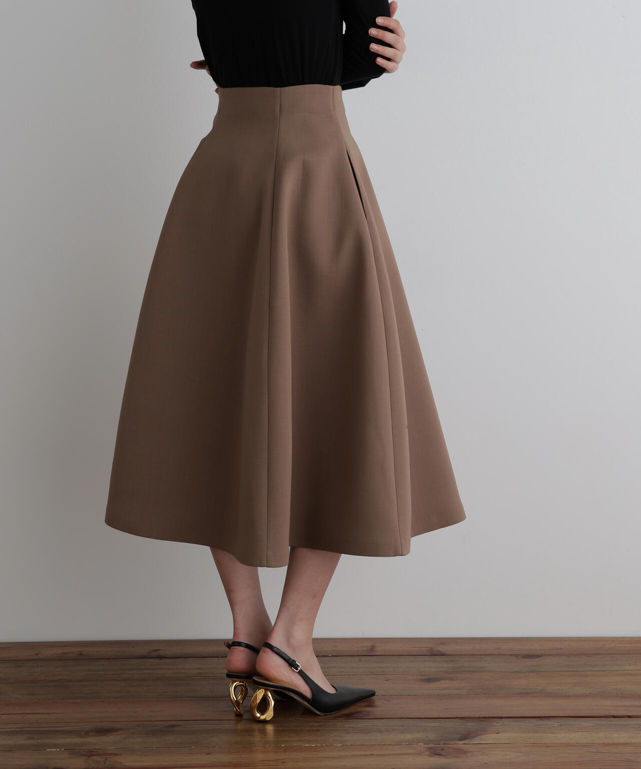 ライトボンディングハイウエストフレアスカート