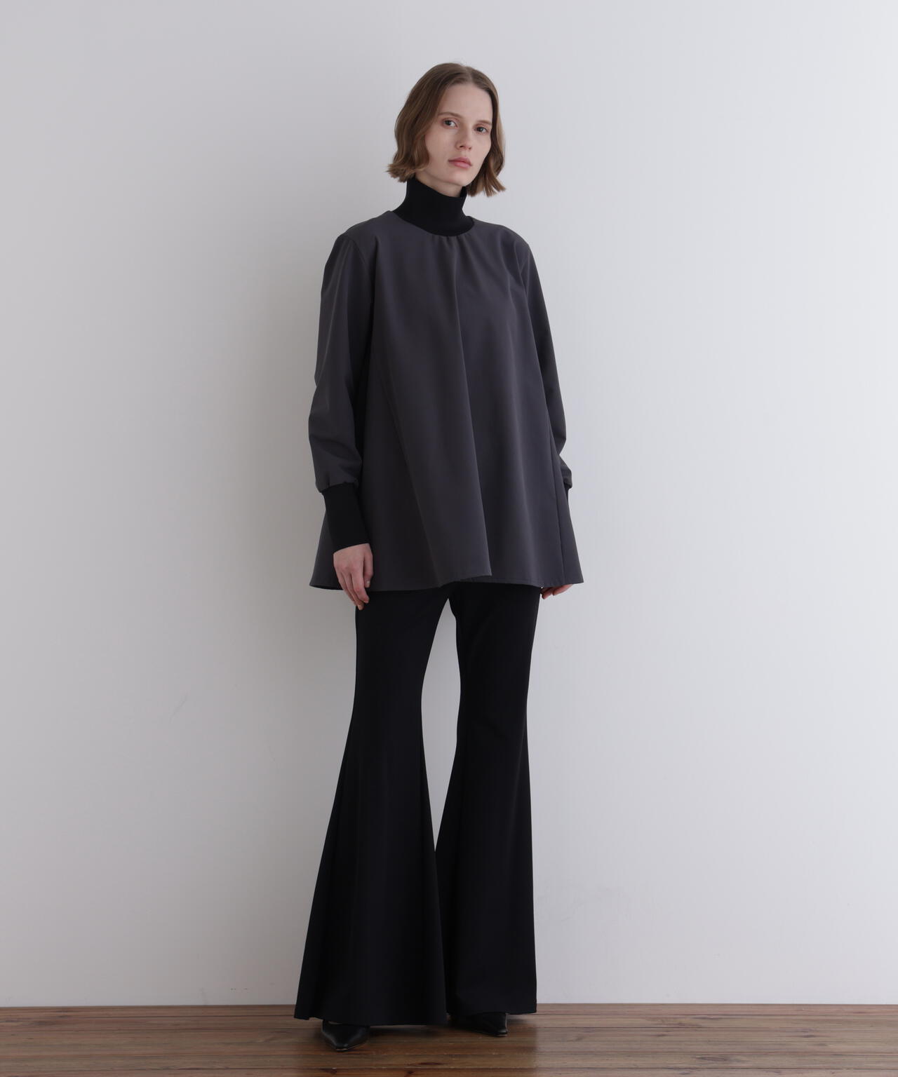 【EC限定/00サイズ】ハイストレッチ裏起毛フレアパンツ