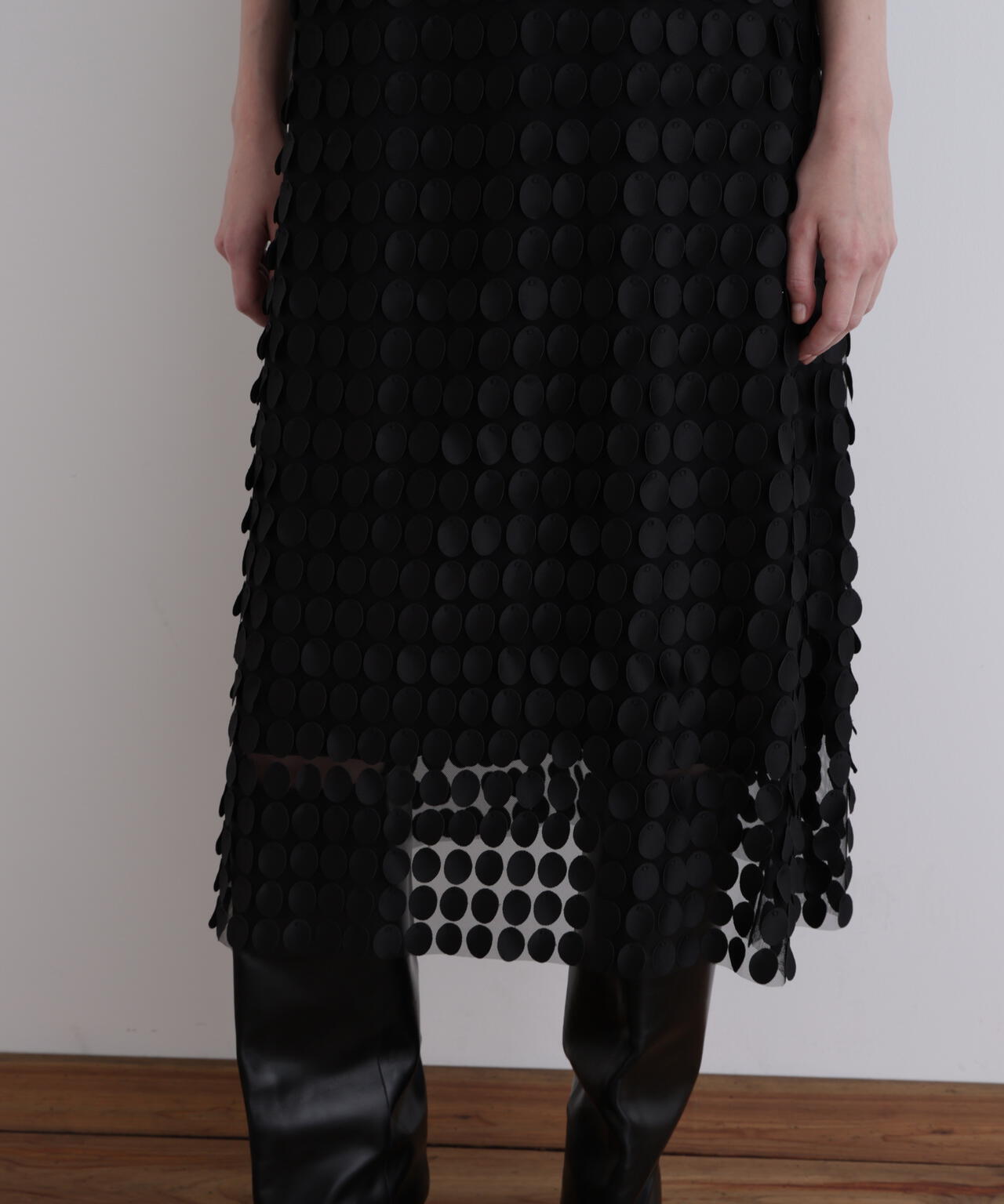 ドットエンブロイダリーレースカップインワンピース