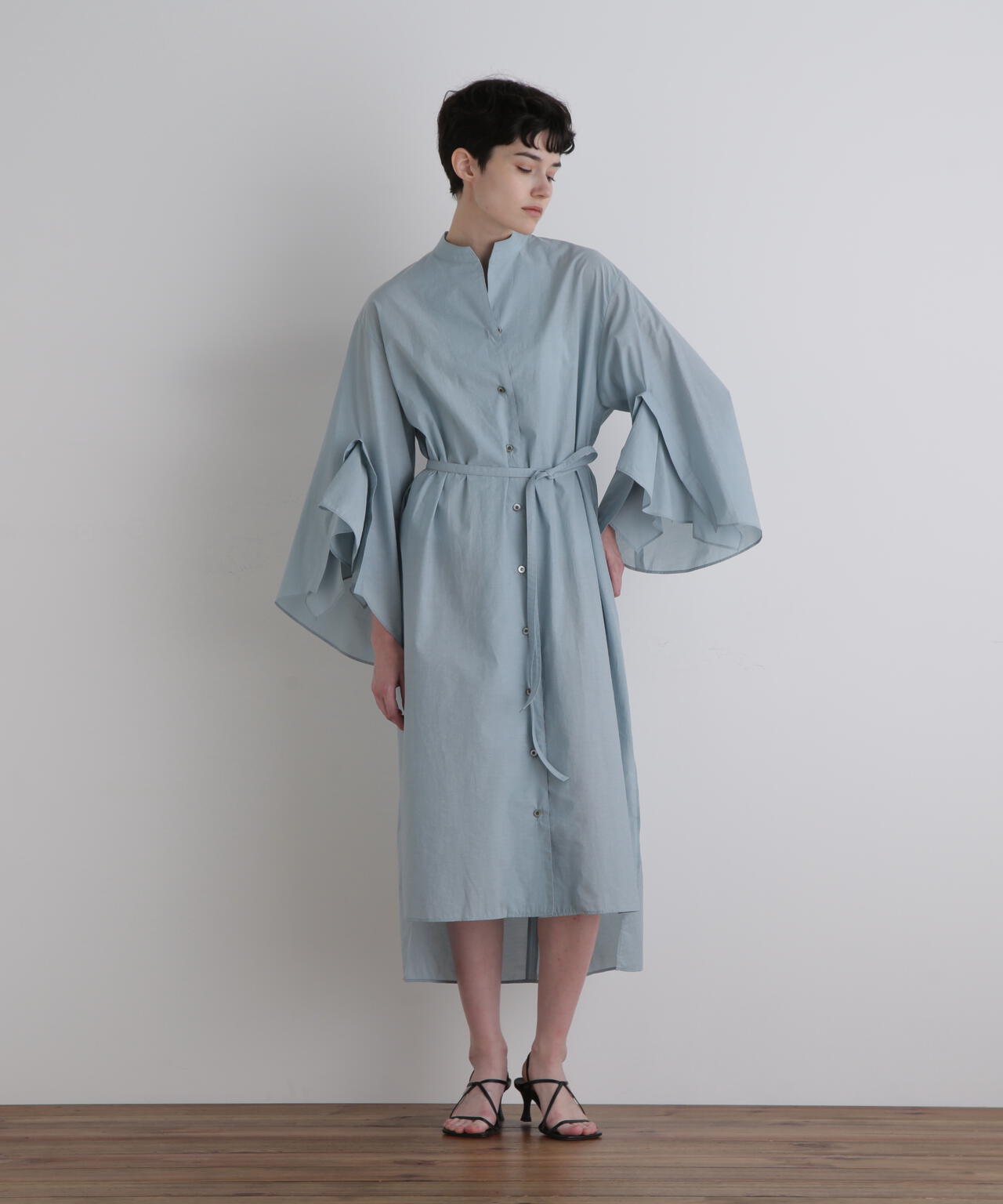 ラッフルスリーブワンピース Rene 21SS ラッフルスリーブワンピース