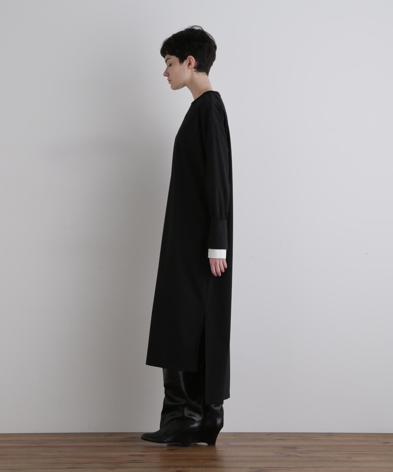 美品▲LE PHILルフィル//ロングシャツワンピース▲ブラック 黒 コンパクトポンチワンピース | LE PHIL（ル フィル） ｜【公式】通販