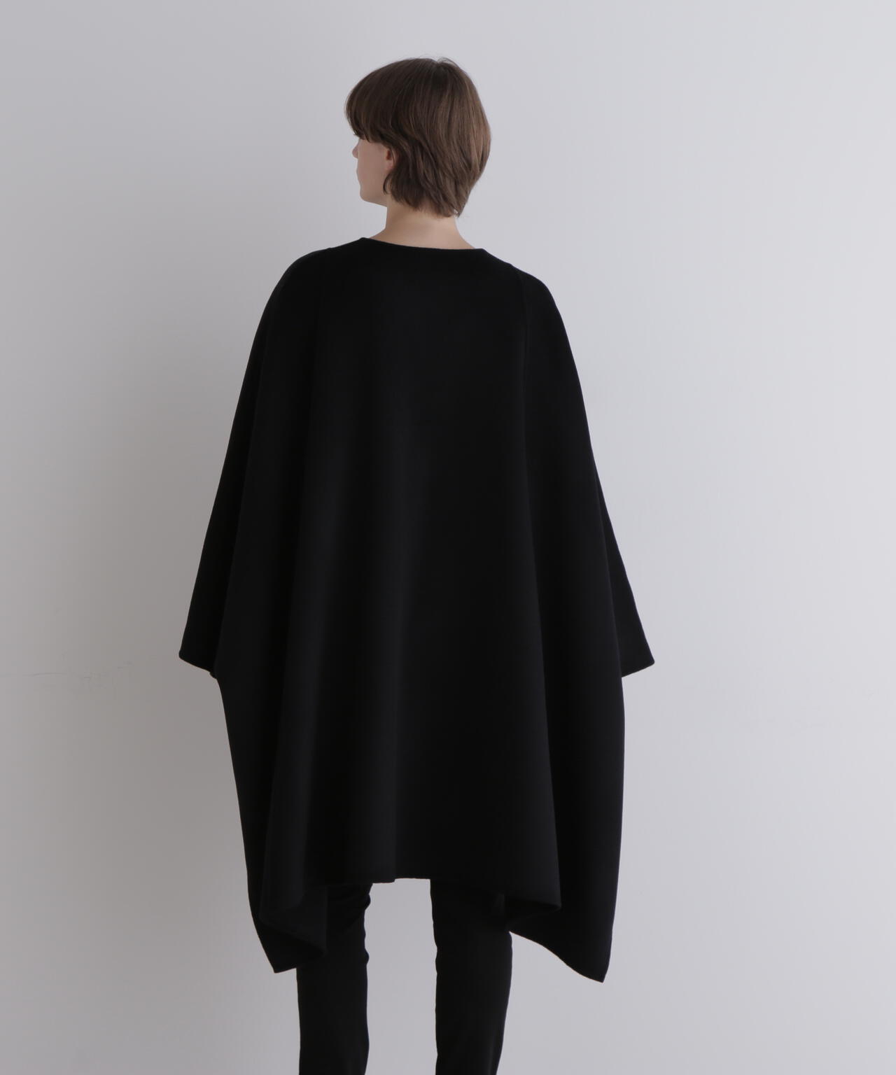 新品未使用✨ポンチョ ケープ ピュアカシミヤ ファー 2WAY ブラック　高級 ケープ カシミヤ 100% ポンチョ フード付き ギフト プレゼント