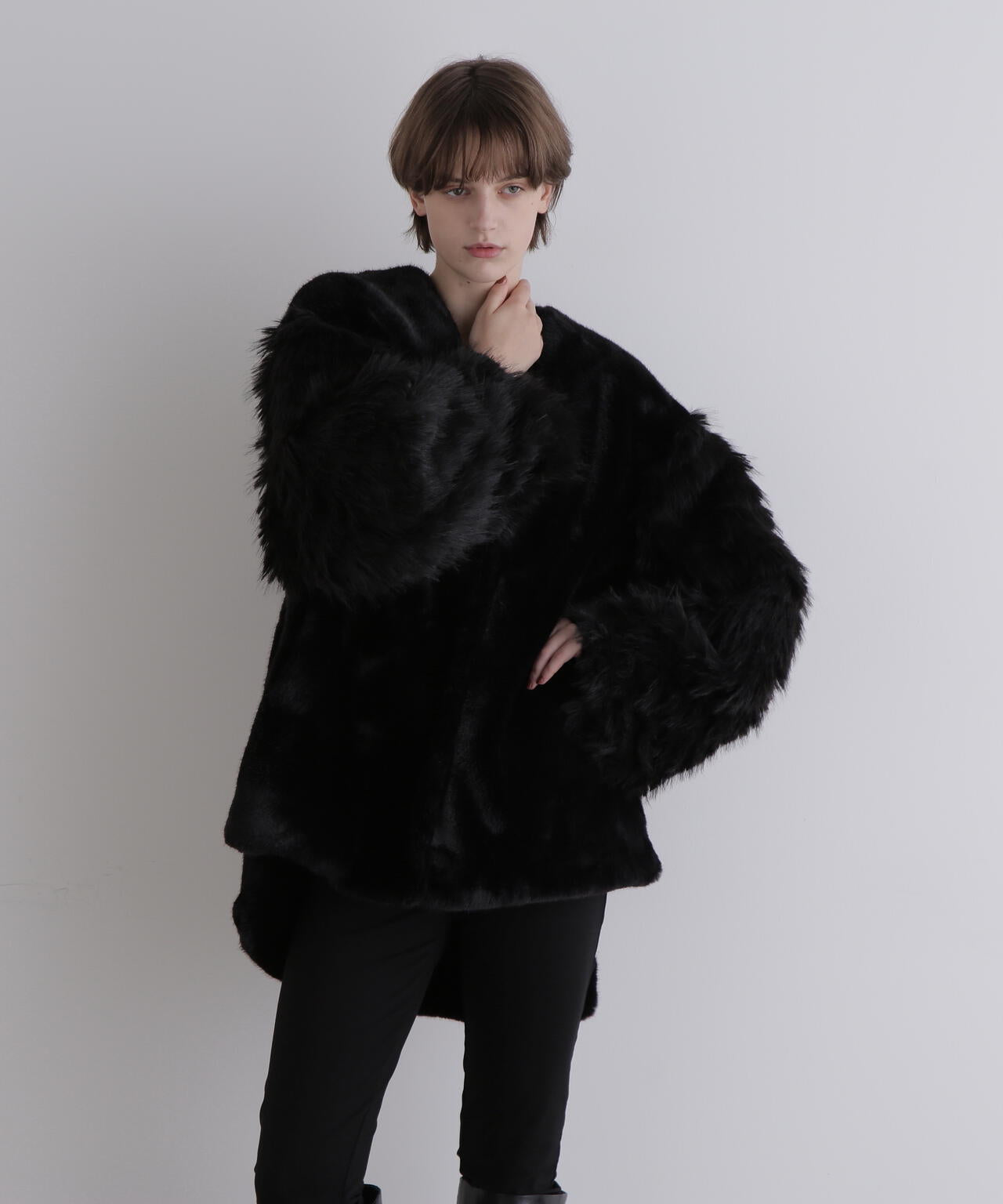 フェイクファーコンビジャケット