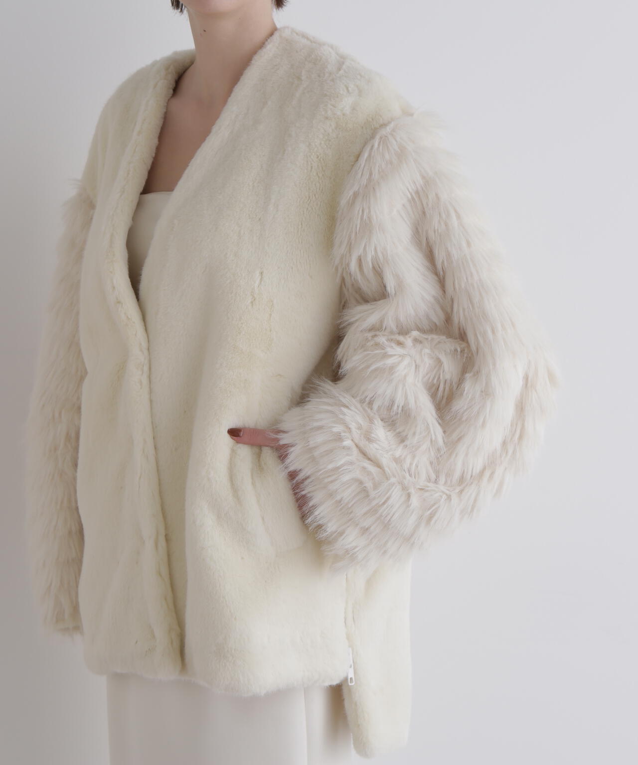 フェイクファーコンビジャケット