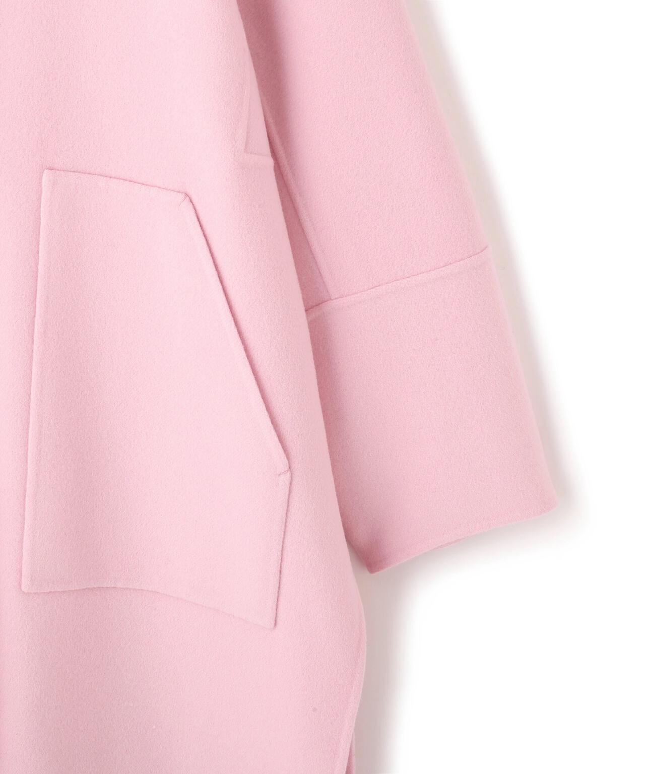 美品✨LE PHIL ソフトウールリバーノーカラーコート　ピンク　1 美品✨LE PHIL ソフトウールリバーノーカラーコート ピンク 1