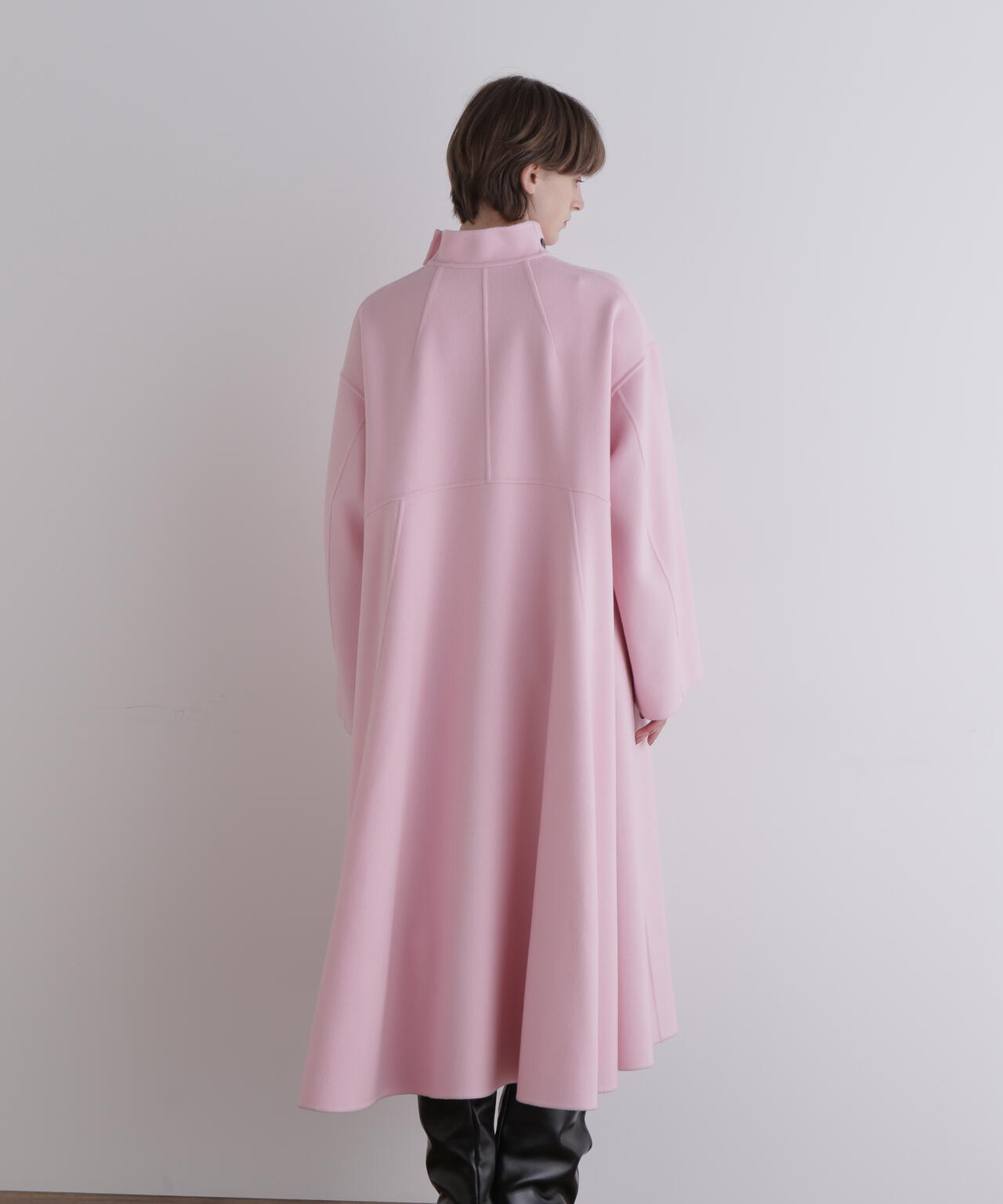 ソフトウールリバースタンドカラーコート