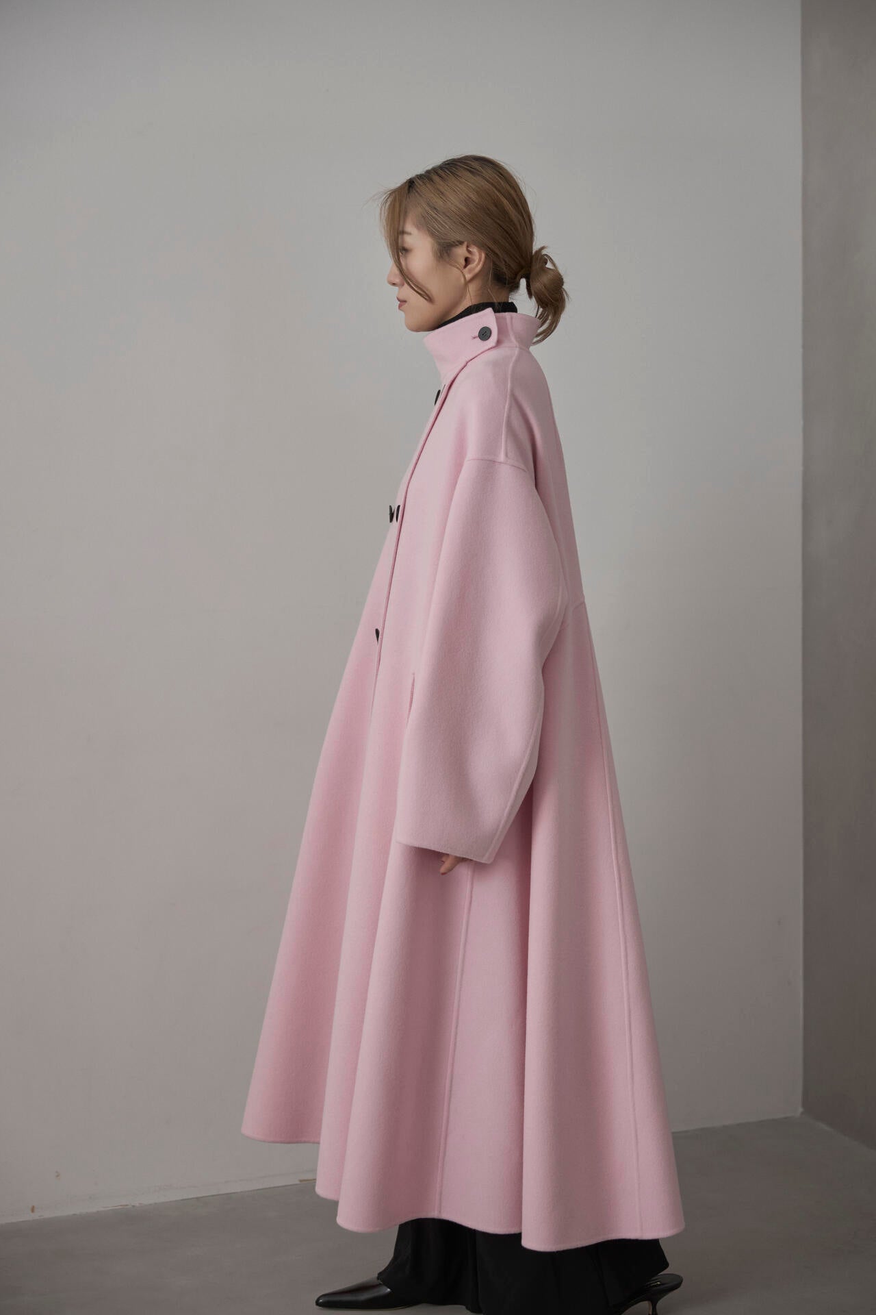 ソフトウールリバースタンドカラーコート