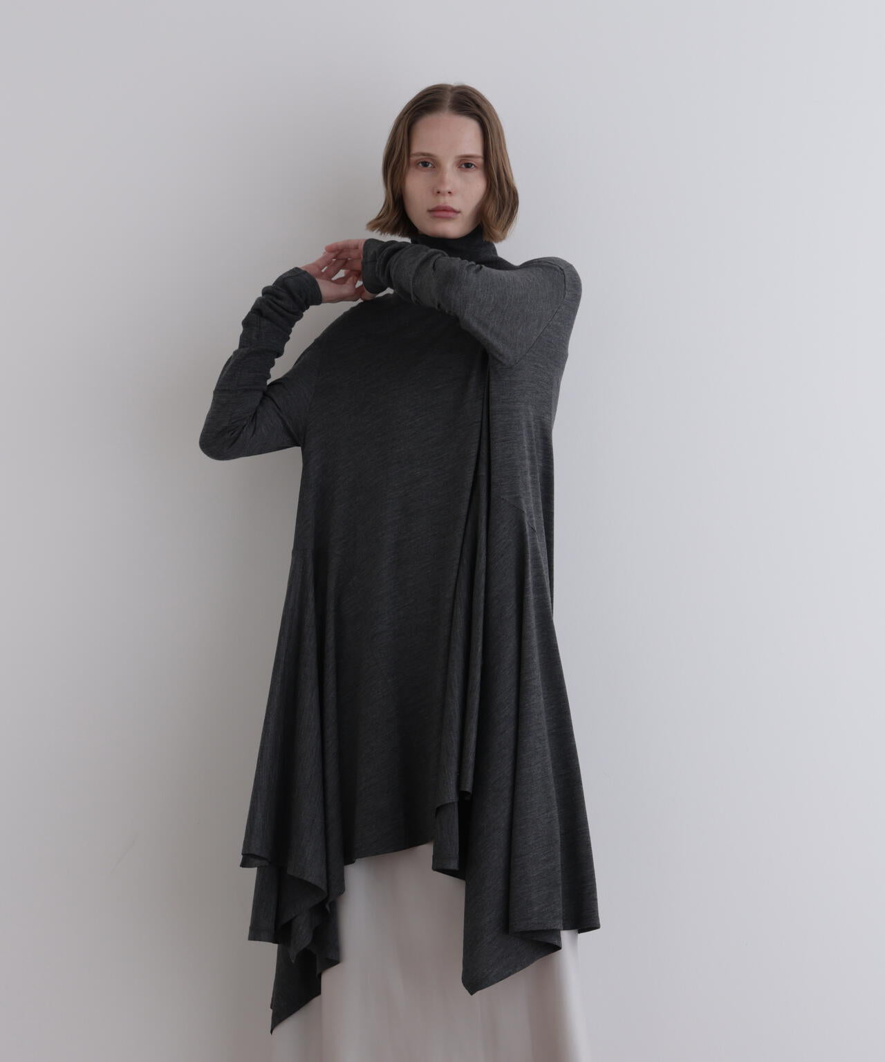 ウールジャージーコンビカットソー