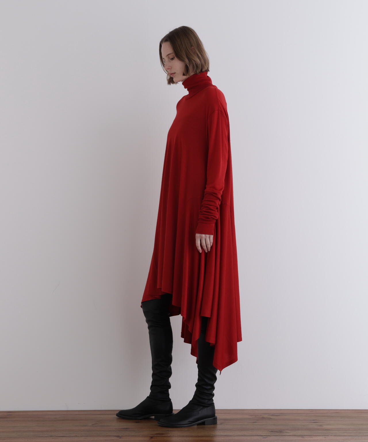 ウールジャージーコンビカットソー