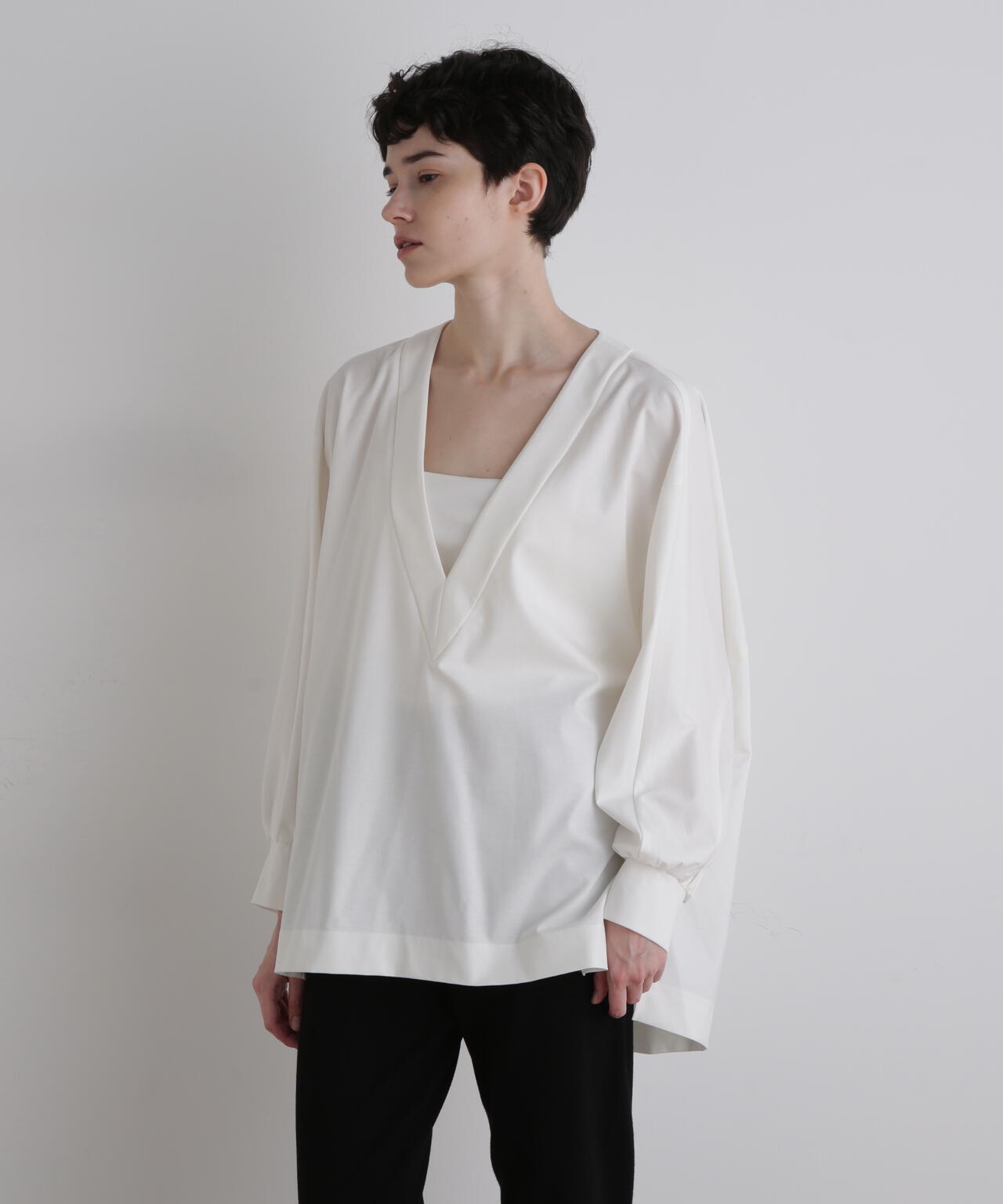 コンパクトポンチVネックプルオーバー