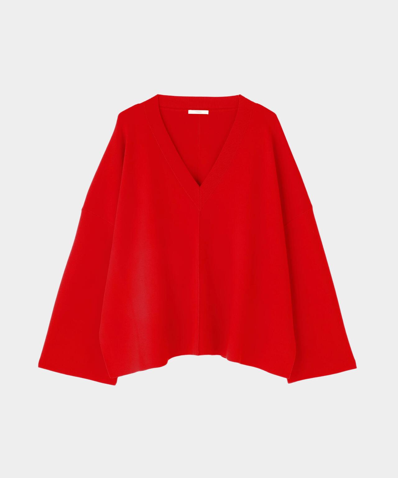 今季流行色❣️定価2.3万 plage Fur ボートネックプルオーバーニット 赤 今季流行色❣️定価2.3万 plage Fur ボートネックプルオーバーニット