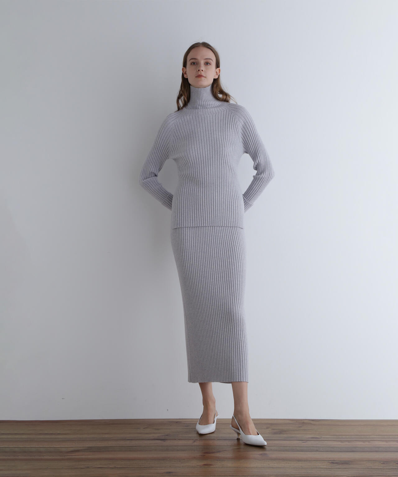 ワイドリブニットスカート