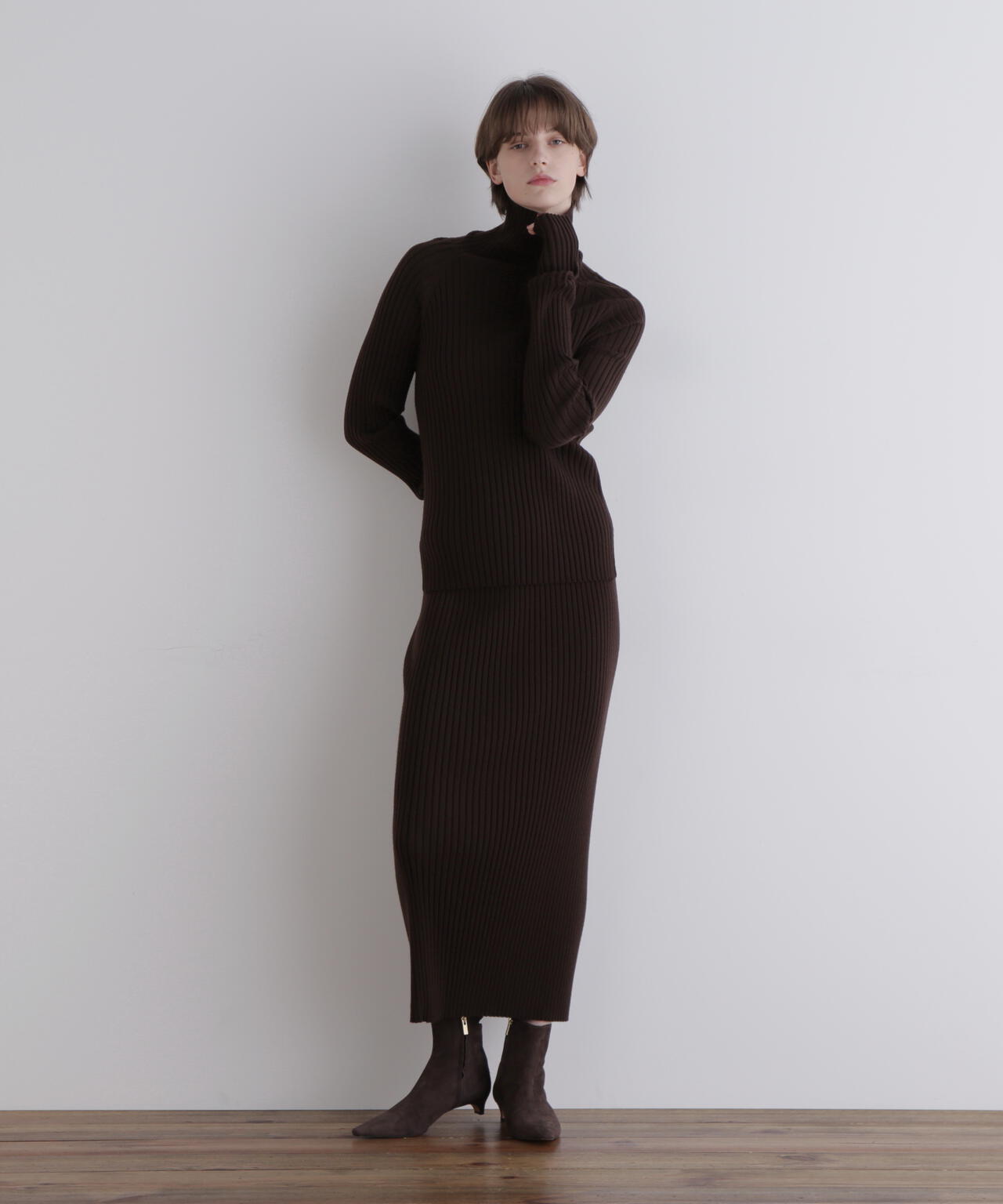 極美品 25aw ルフィル ワイドリブニットスカート ブラック タイト ロング ワイドリブニットスカート | LE PHIL（ル フィル） ｜【公式】通販mix