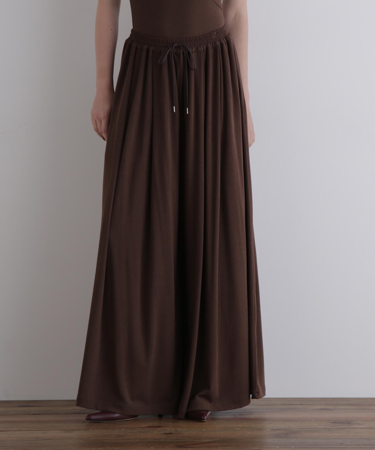 レーヨンギャザーワイドパンツ