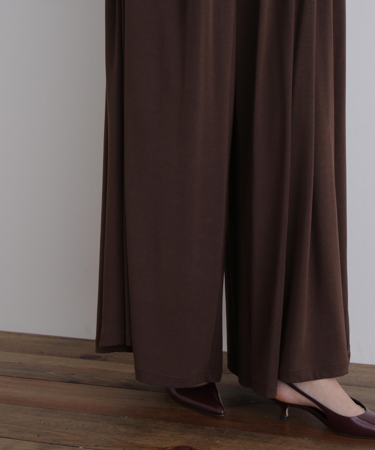 レーヨンギャザーワイドパンツ