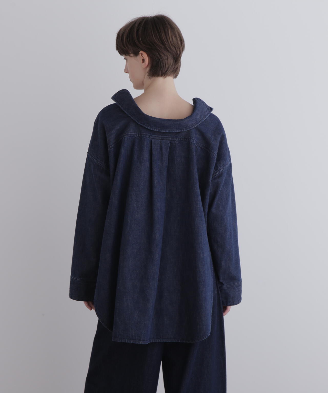 オーバーサイズデニムブラウス