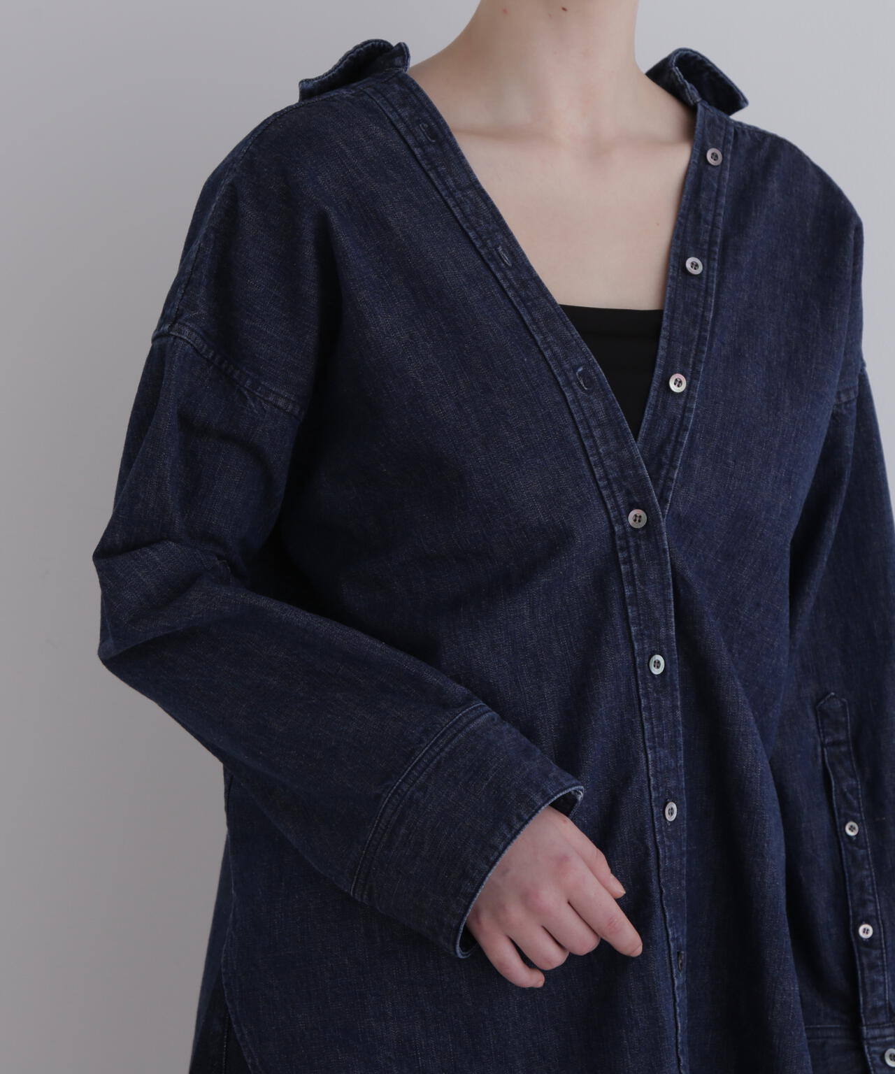 オーバーサイズデニムブラウス
