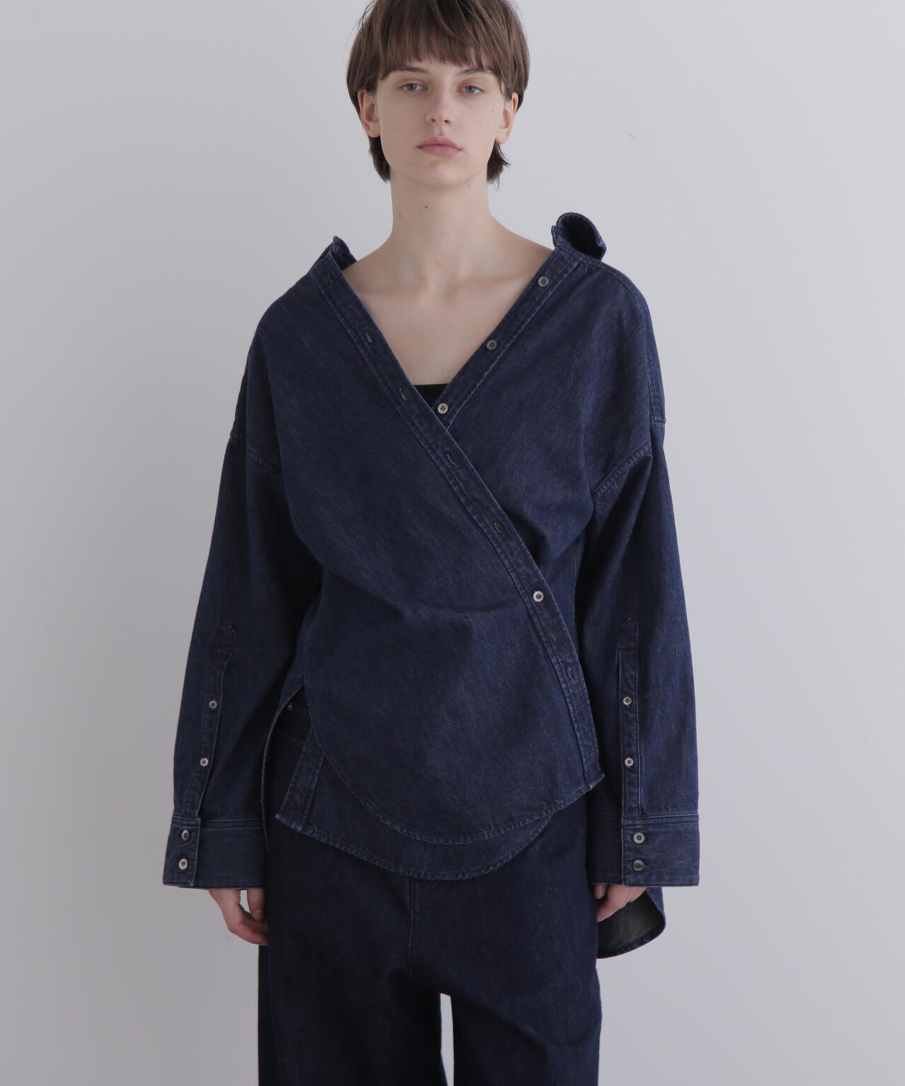 オーバーサイズデニムブラウス