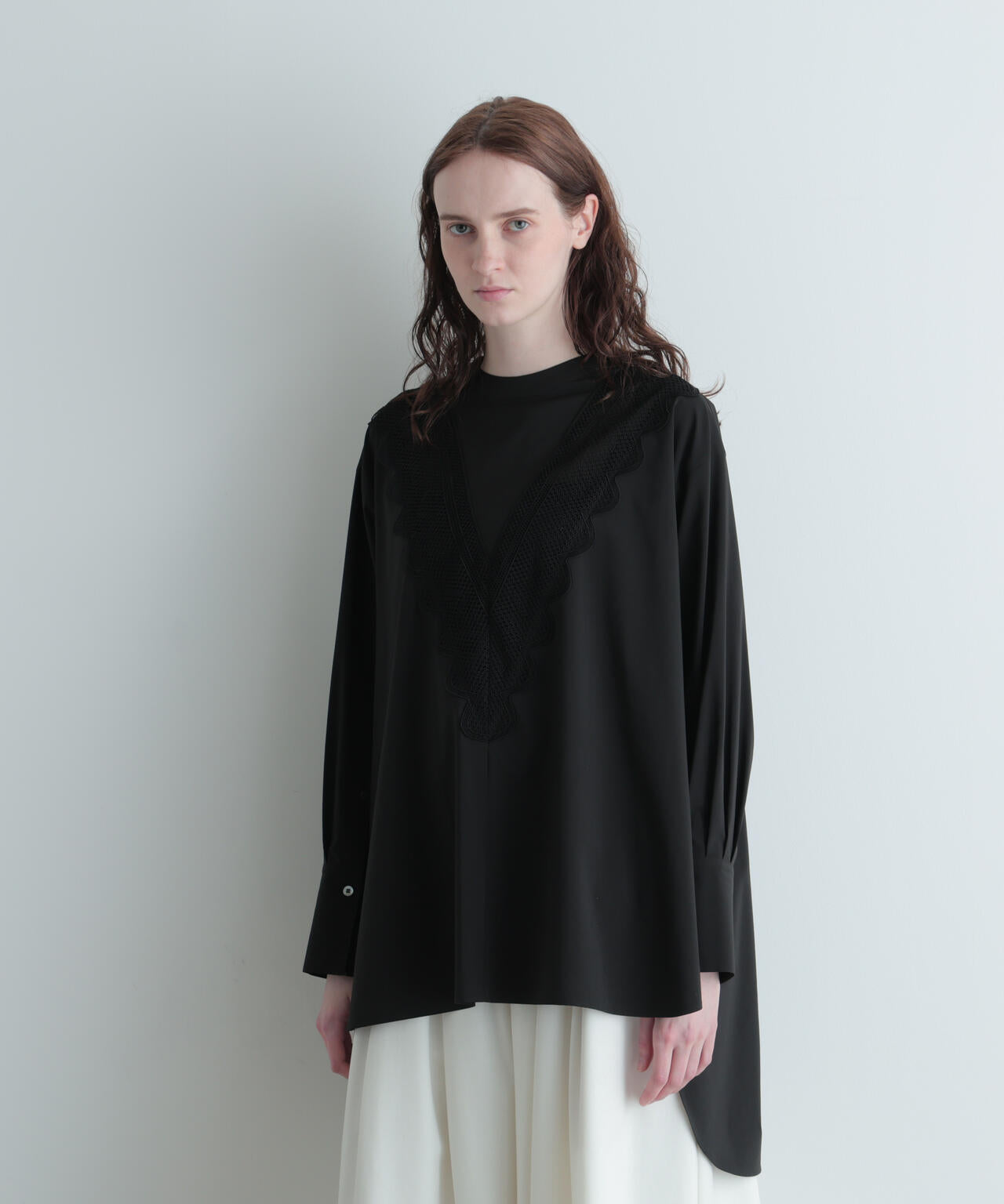 レース切り替えブラウス