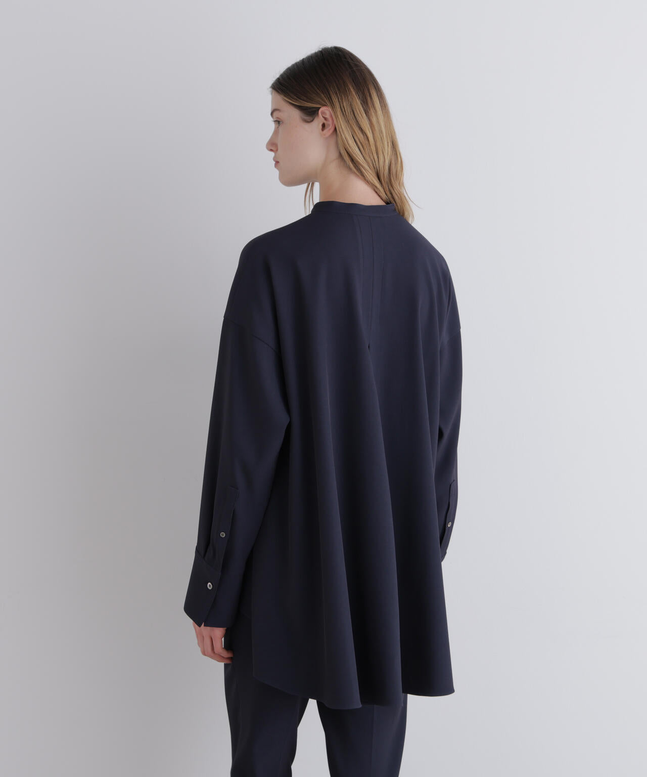 2WAYツイルドレープブラウス