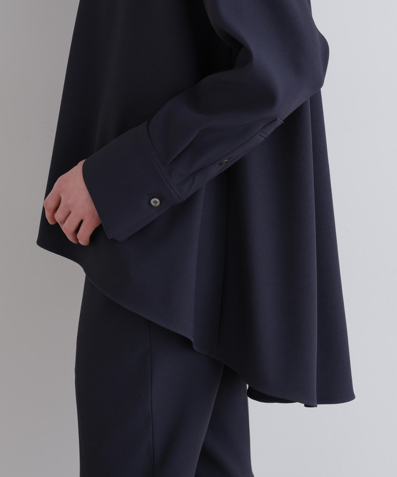 2WAYツイルドレープブラウス