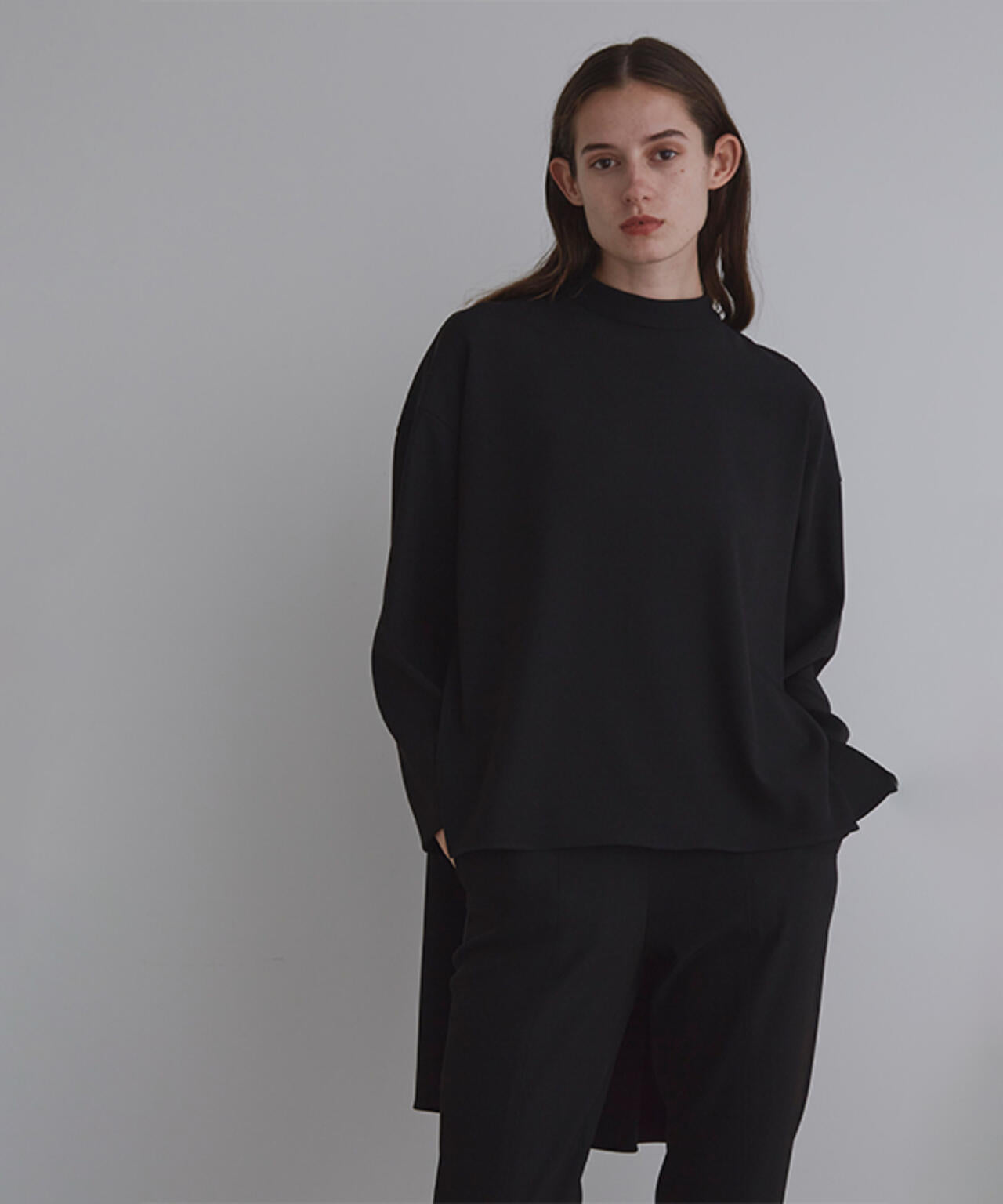 2WAYツイルロングスリーブブラウス