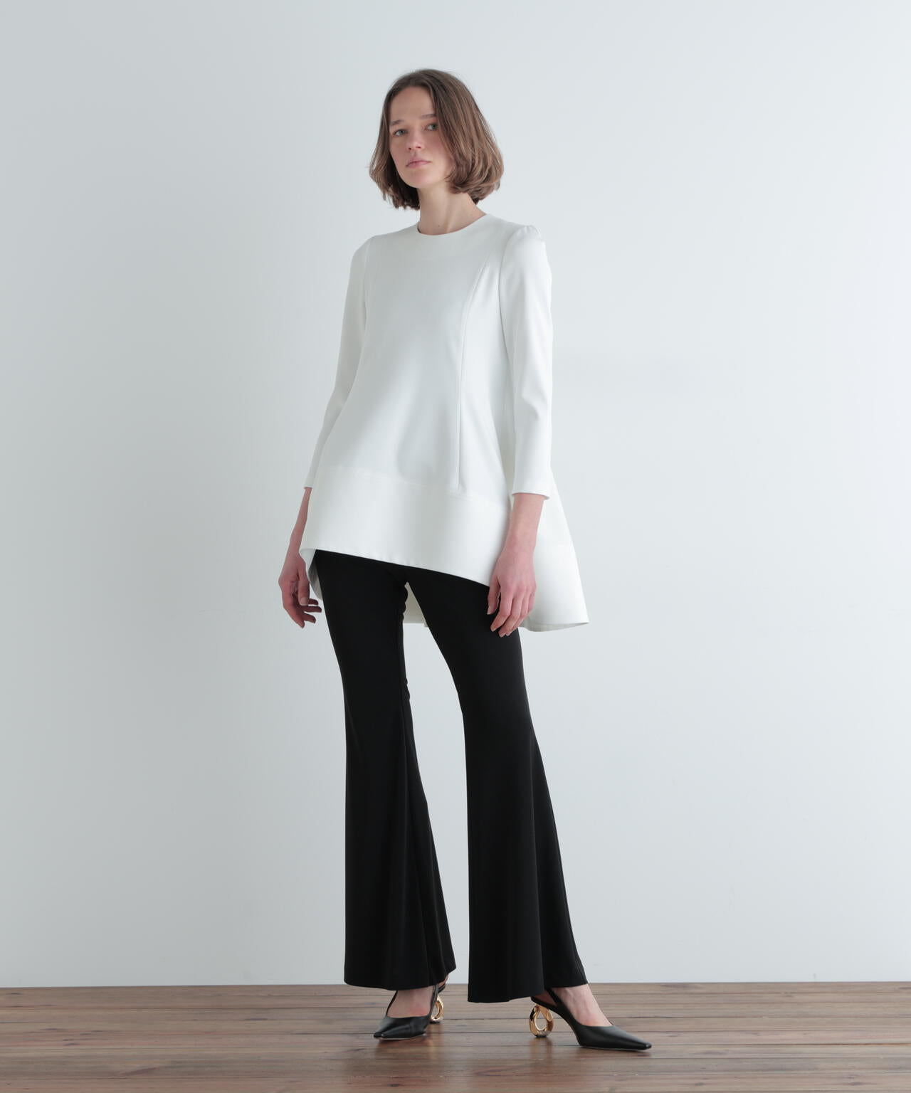 2WAYツイルフレアブラウス