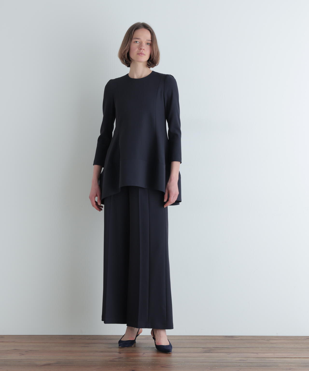 2WAYツイルフレアブラウス