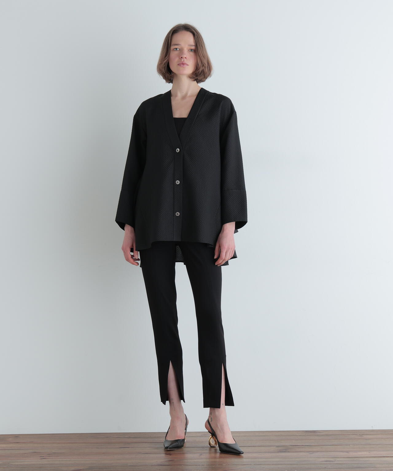 スクエアジャカードカーディガン