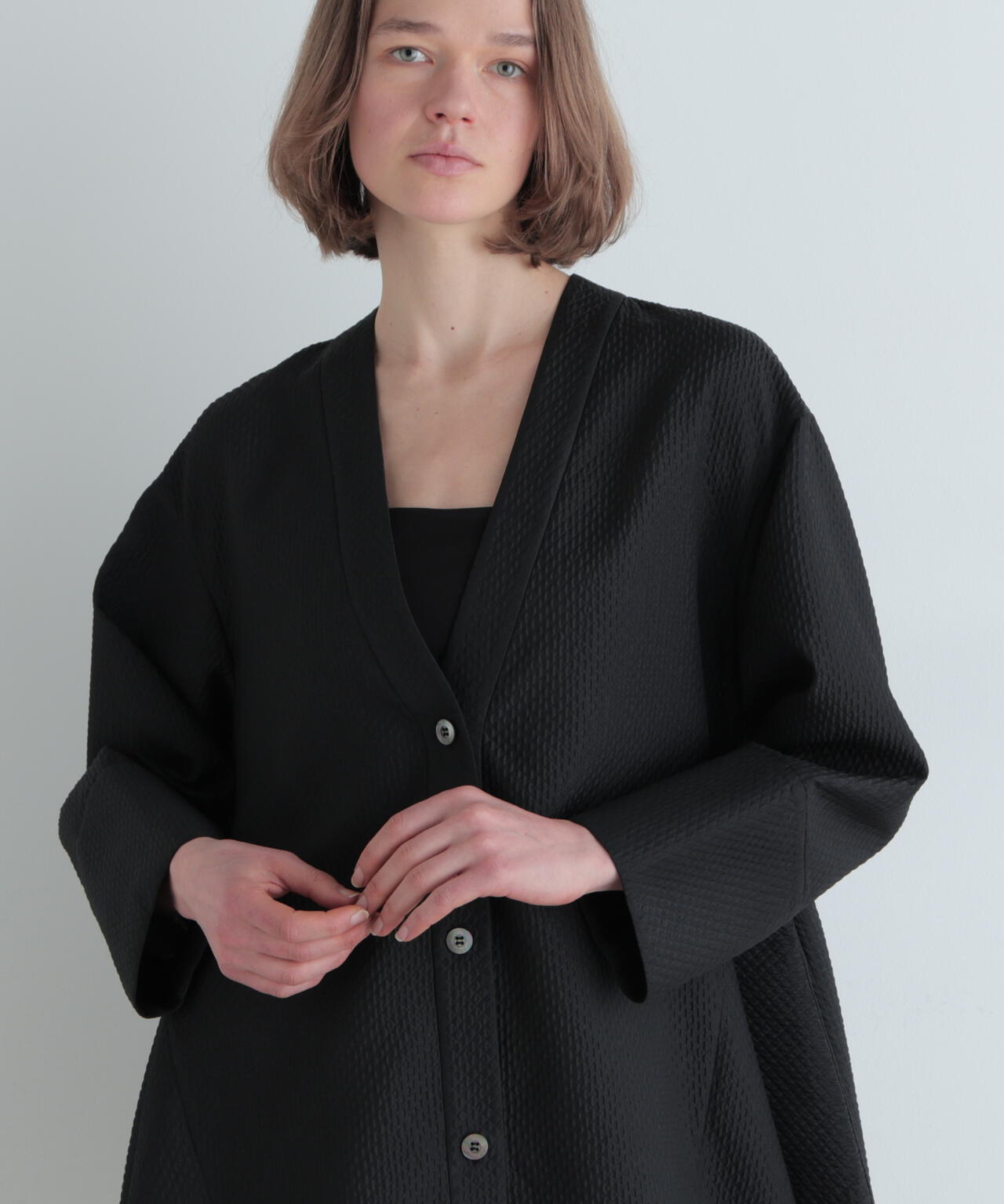 スクエアジャカードカーディガン