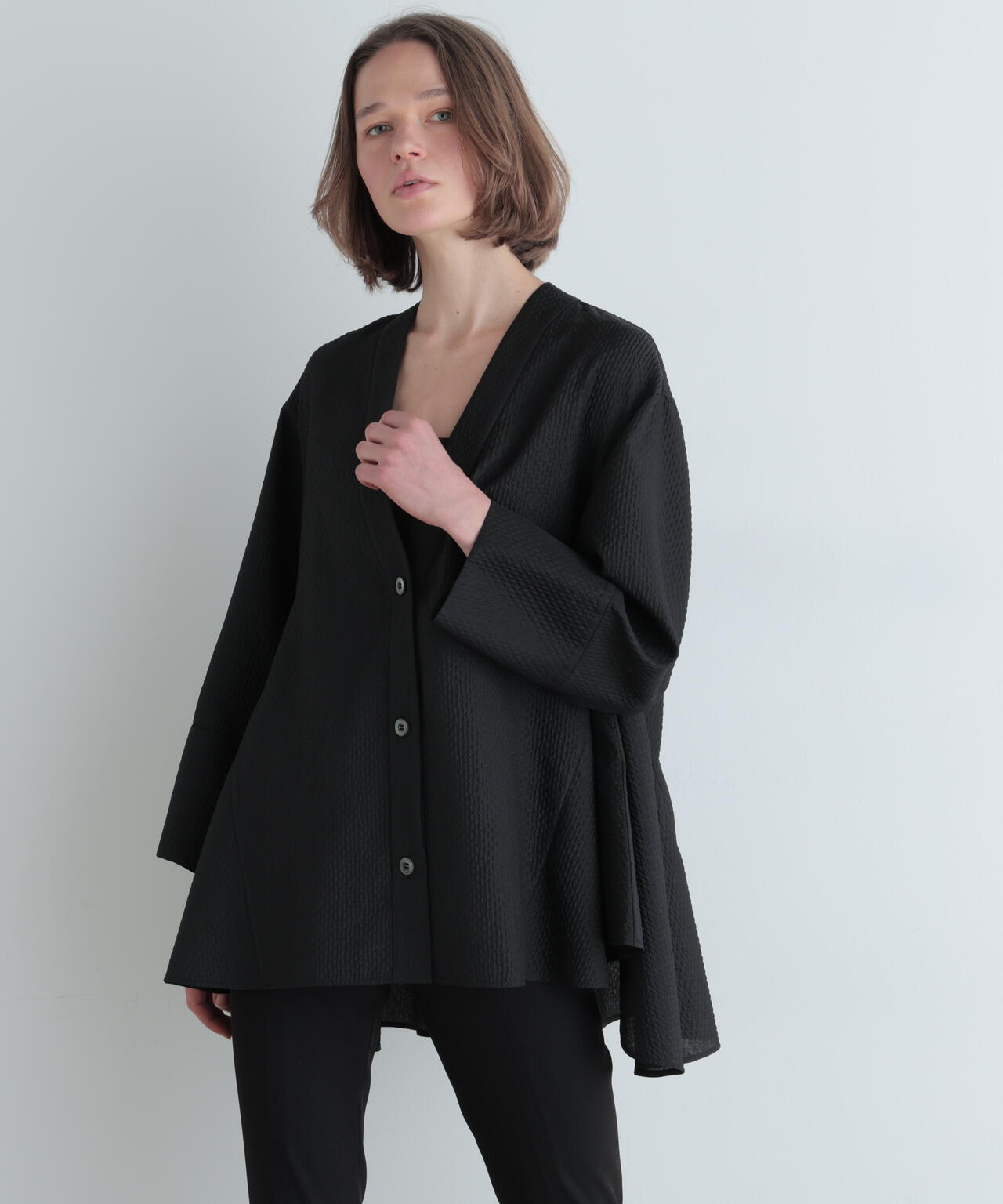 スクエアジャカードカーディガン