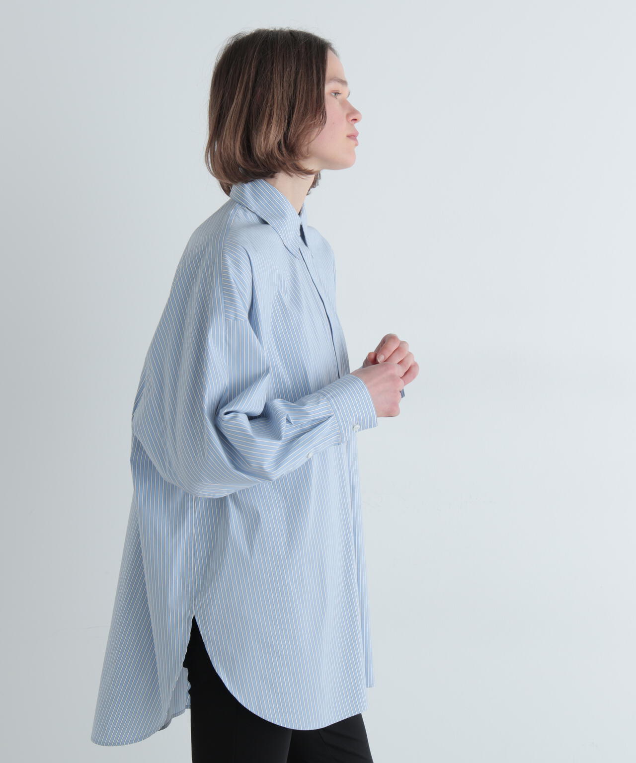 【最終価格】ＳＯＬＯＴＥＸブロードバッククロスタックブラウス　ホワイト LE PHIL（ル フィル） シャツ ブラウス SOLOTEXブロードブラウス