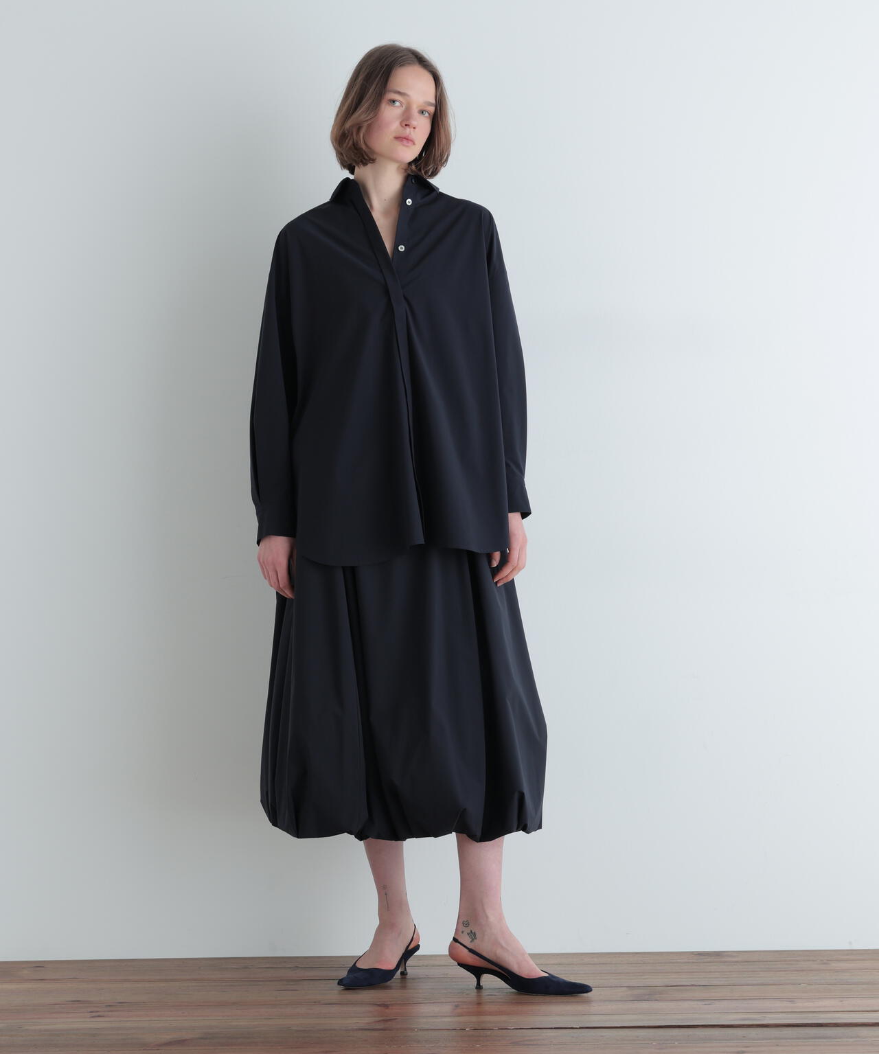 【美品】LE PHIL シャツワンピース オーバーサイズ ブラウス ゆったり SOLOTEXブロードオーバーサイズブラウス | LE PHIL（ル フィル