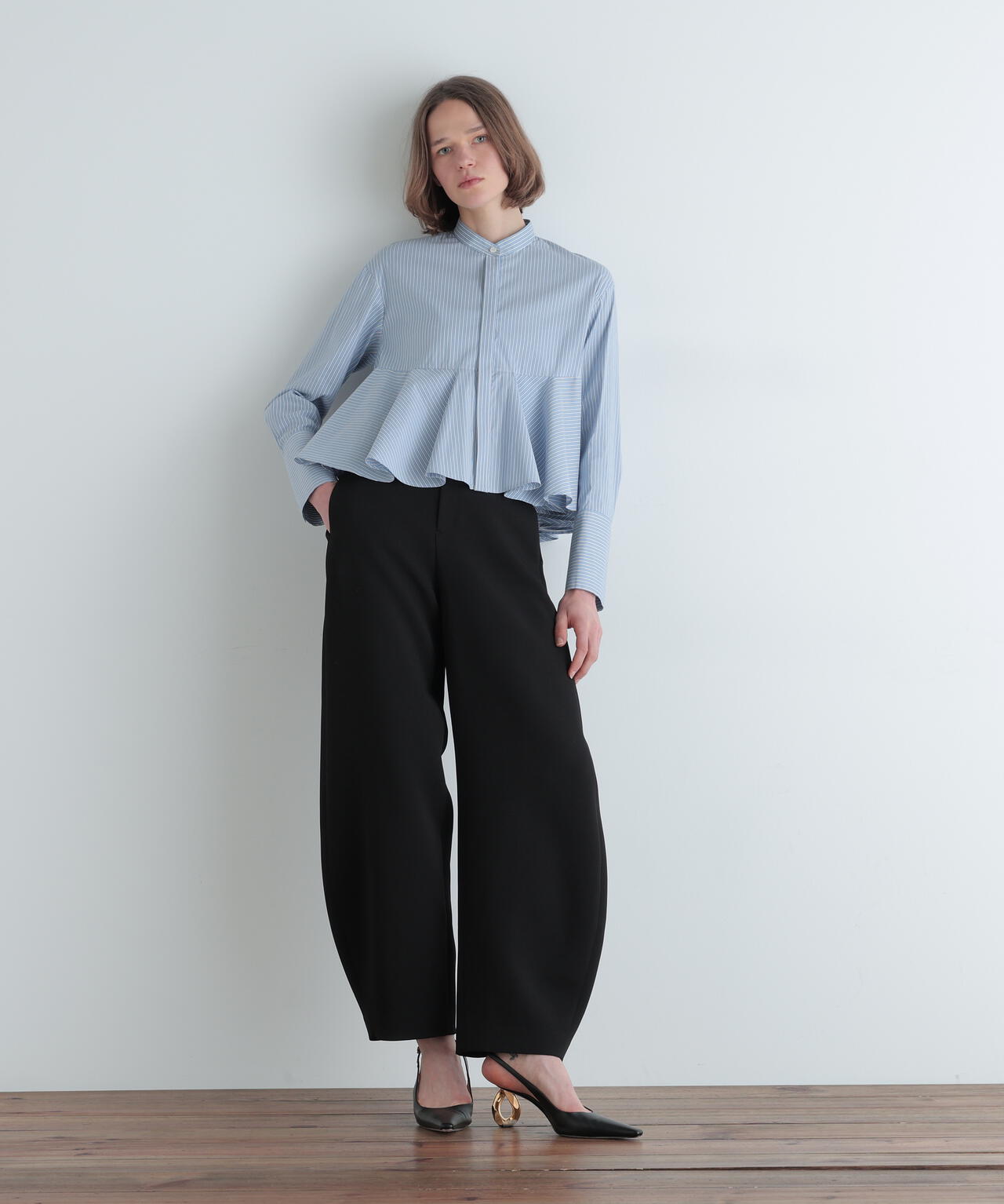 SOLOTEXブロードショートペプラムブラウス | LE PHIL（ル フィル