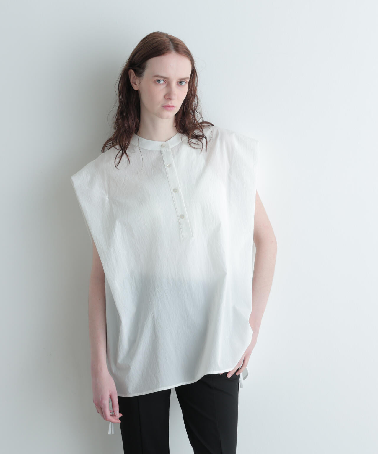 【美品】  LE PHIL / ルフィル | 2024SS | トリコットサイドドロストトップス プルオーバーブラウス | F | ホワイト | レディース LE PHIL（ル フィル） シャツ ブラウス ナイロンストレッチブロード