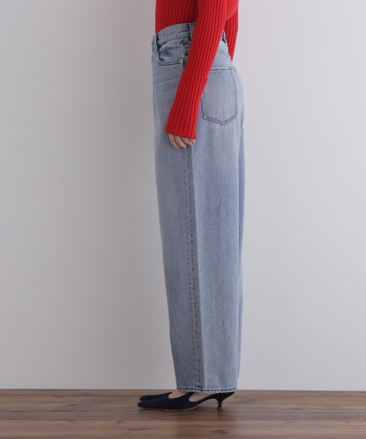 フロントクロスデニムパンツ