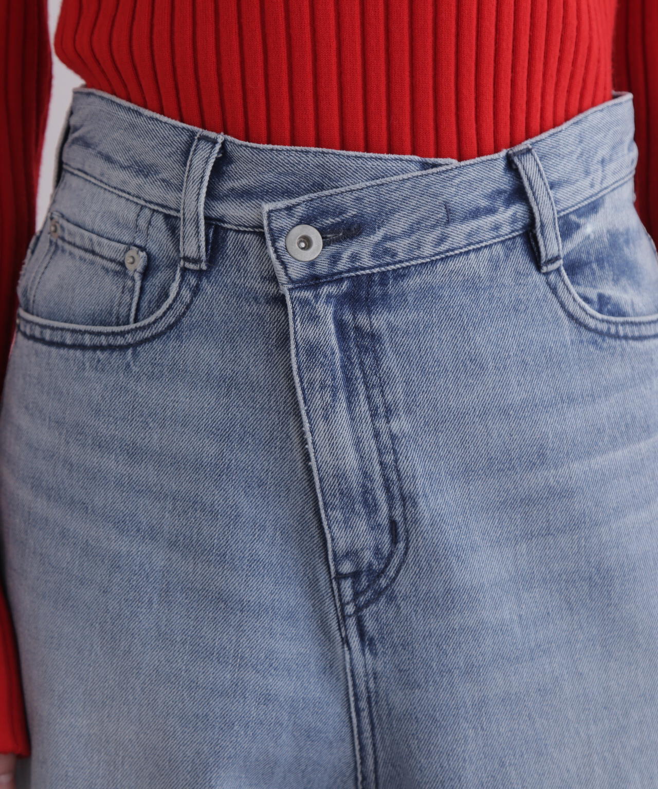 フロントクロスデニムパンツ