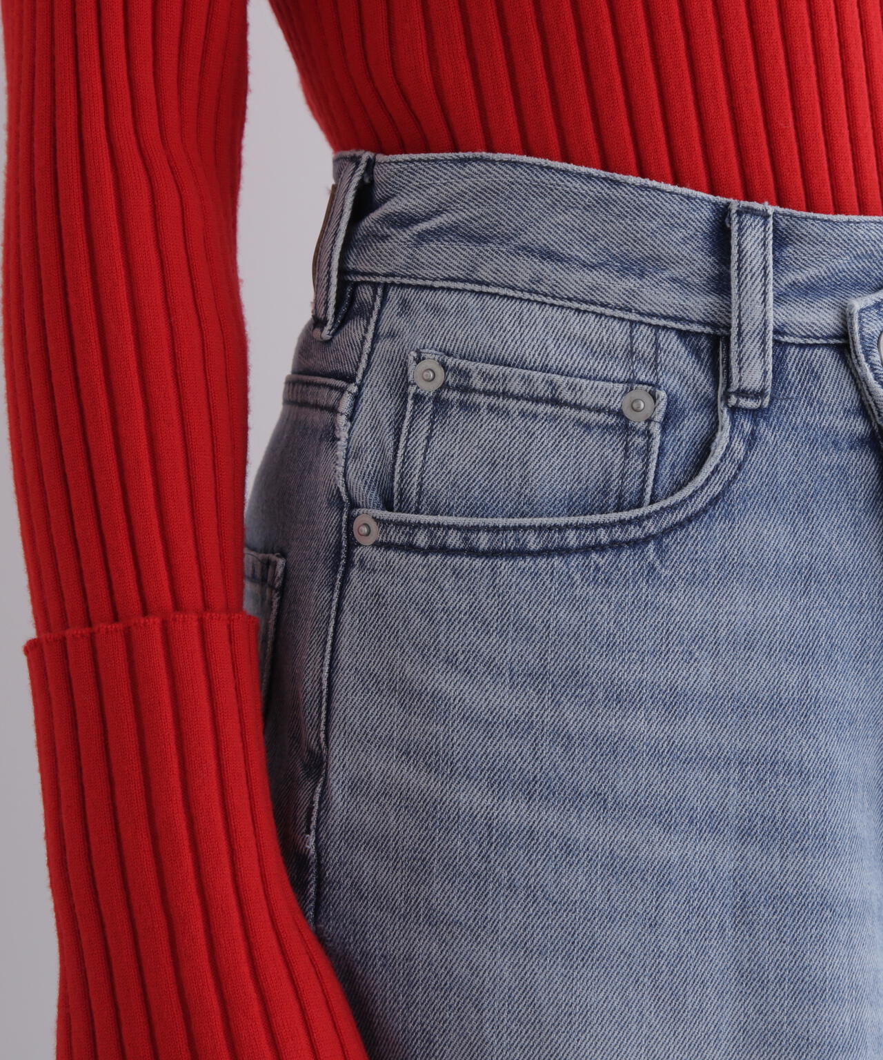 フロントクロスデニムパンツ