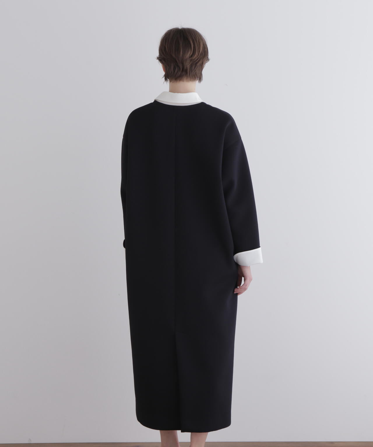 ジャージー襟付きワンピース