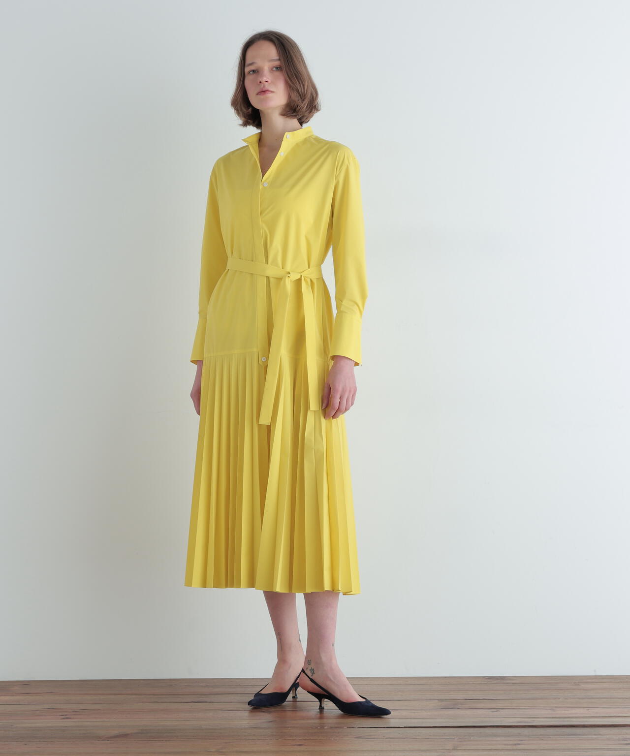 SOLOTEXブロードプリーツワンピース