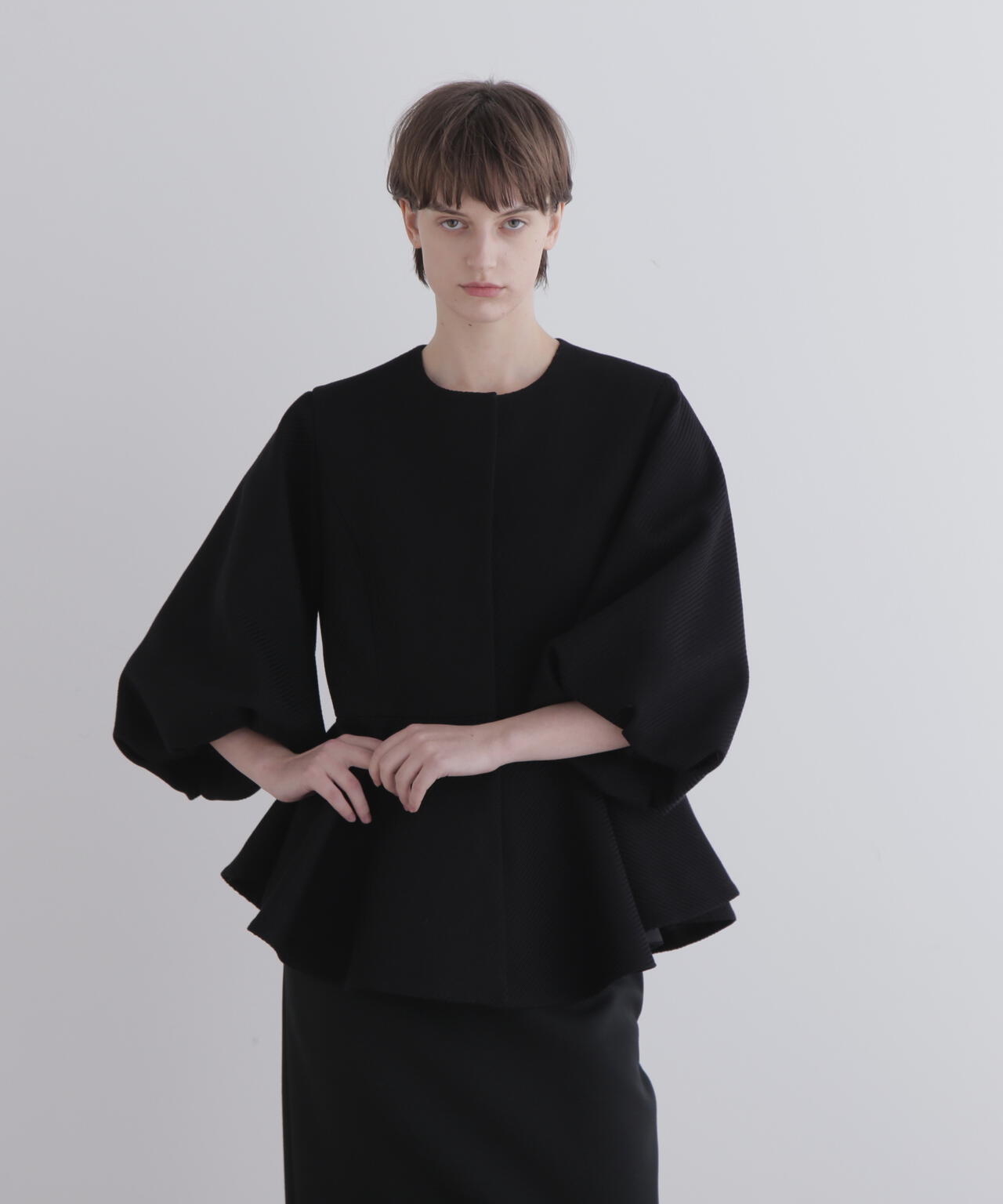 LE PHIL ミックスツィードノースリーブジャケット ツイードボリュームスリーブジャケット | LE PHIL（ル フィル