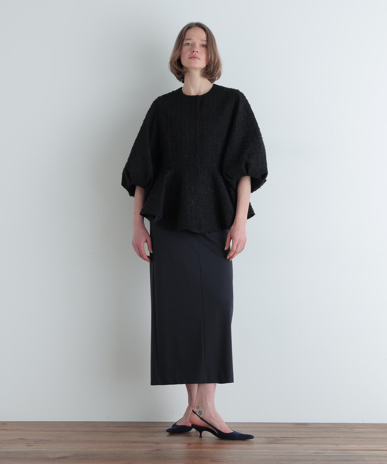 ツイードボリュームスリーブジャケット