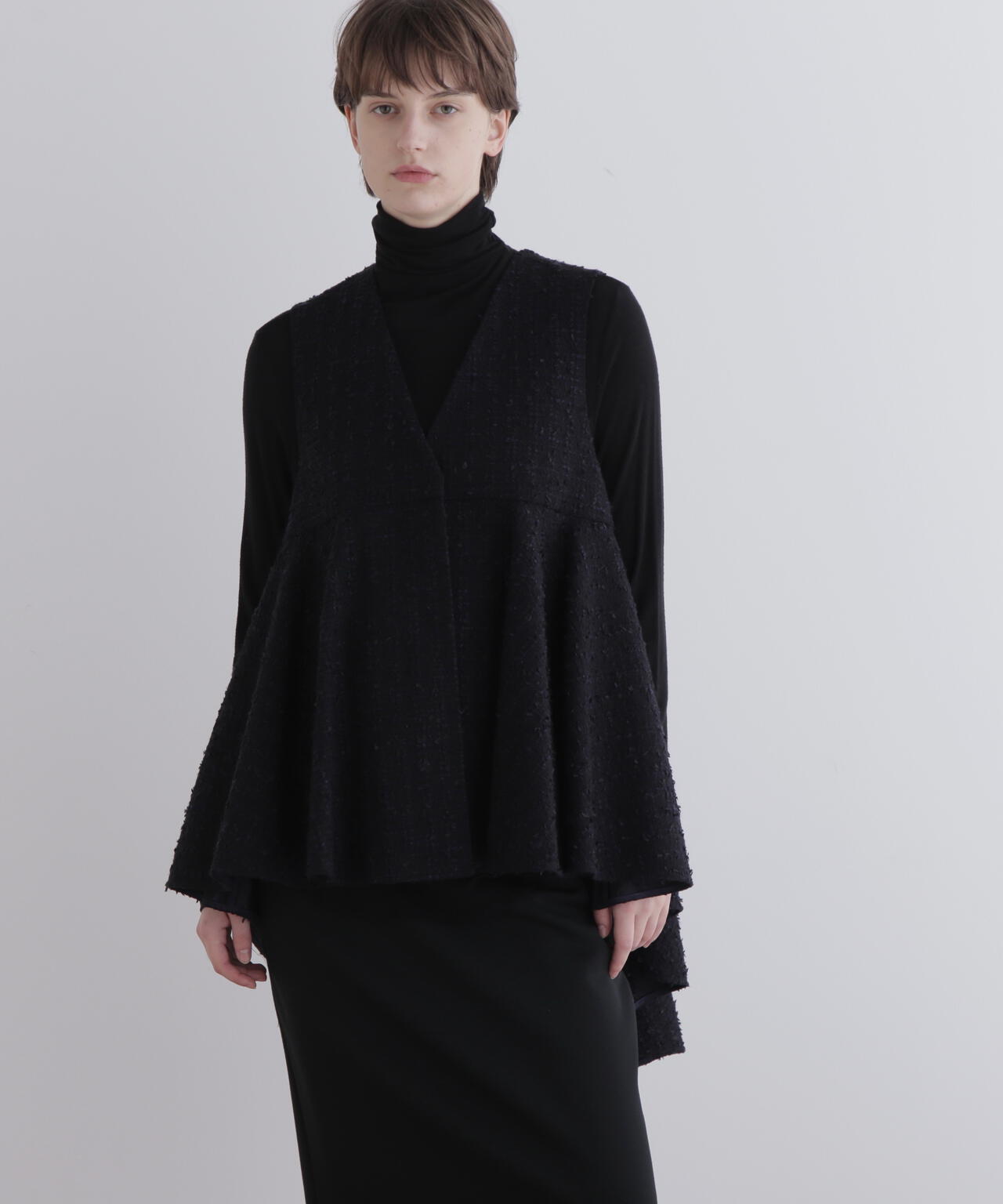 ツイードVネックジレ