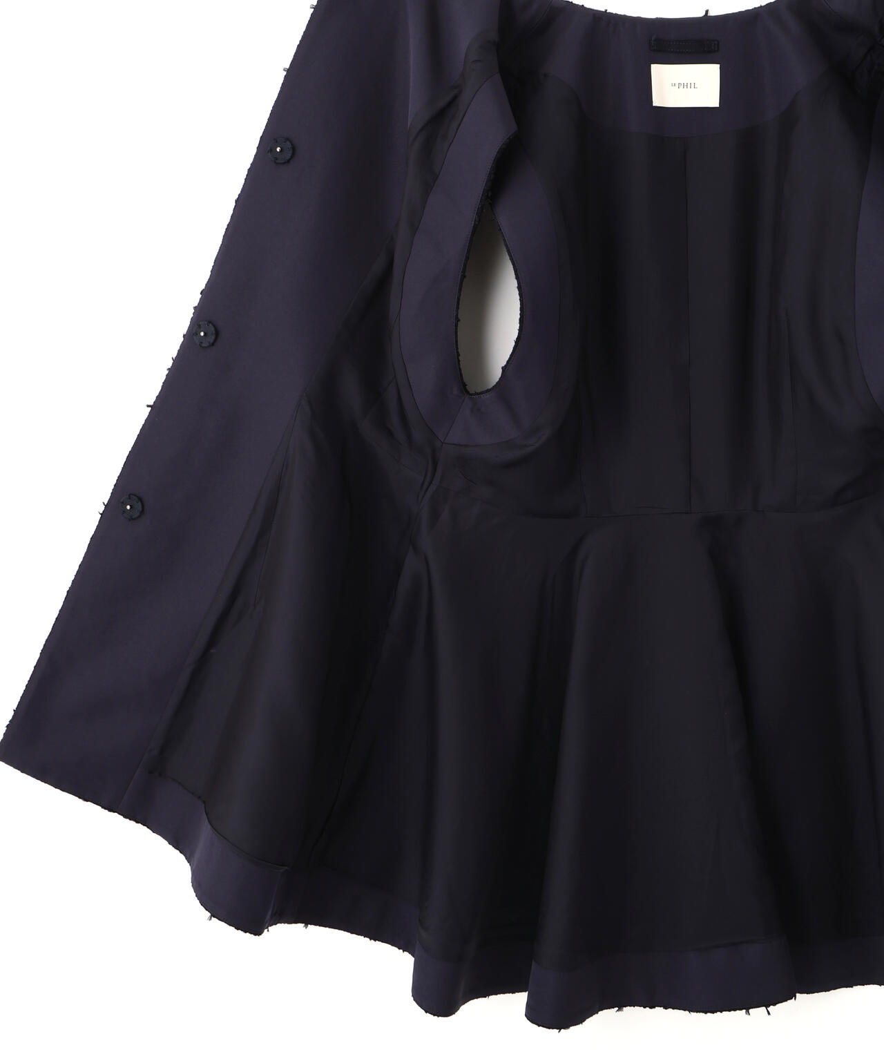 LE PHIL ルフィル ペプラムトップス チュニック 黒 SOLOTEXブロードペプラムシャツ | LE PHIL（ル フィル） ｜【公式