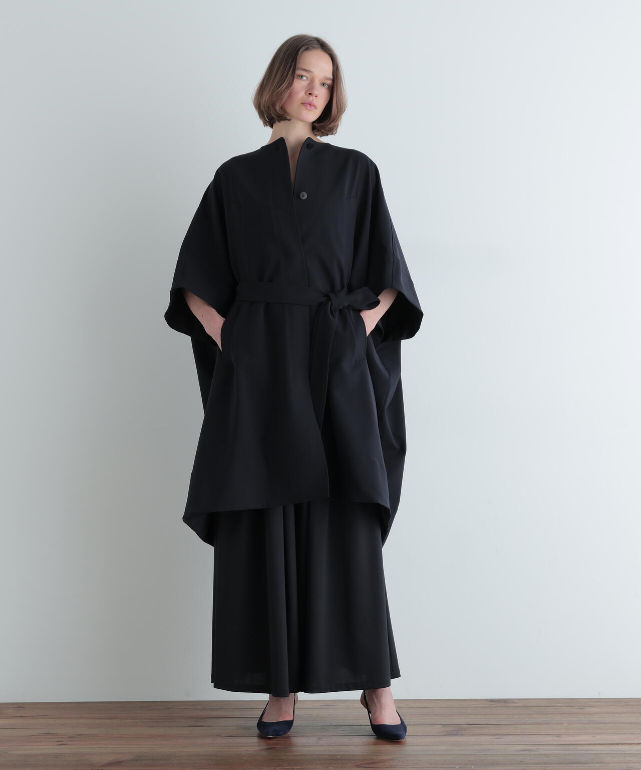 ダブルクロスケープコート